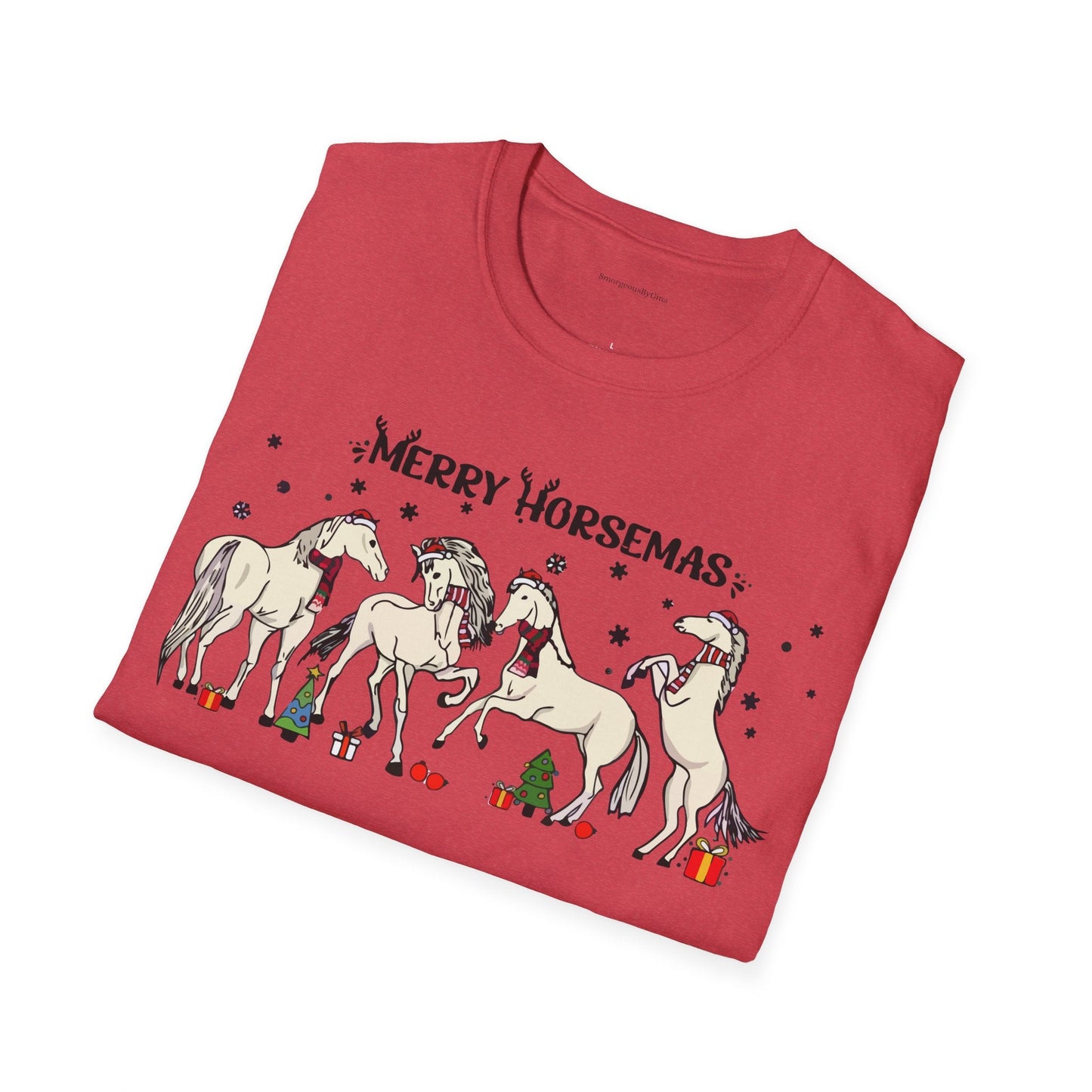 Merry Horsemas, Christmas Shirt, Softstyle T-Shirt - SmorgeousByGina