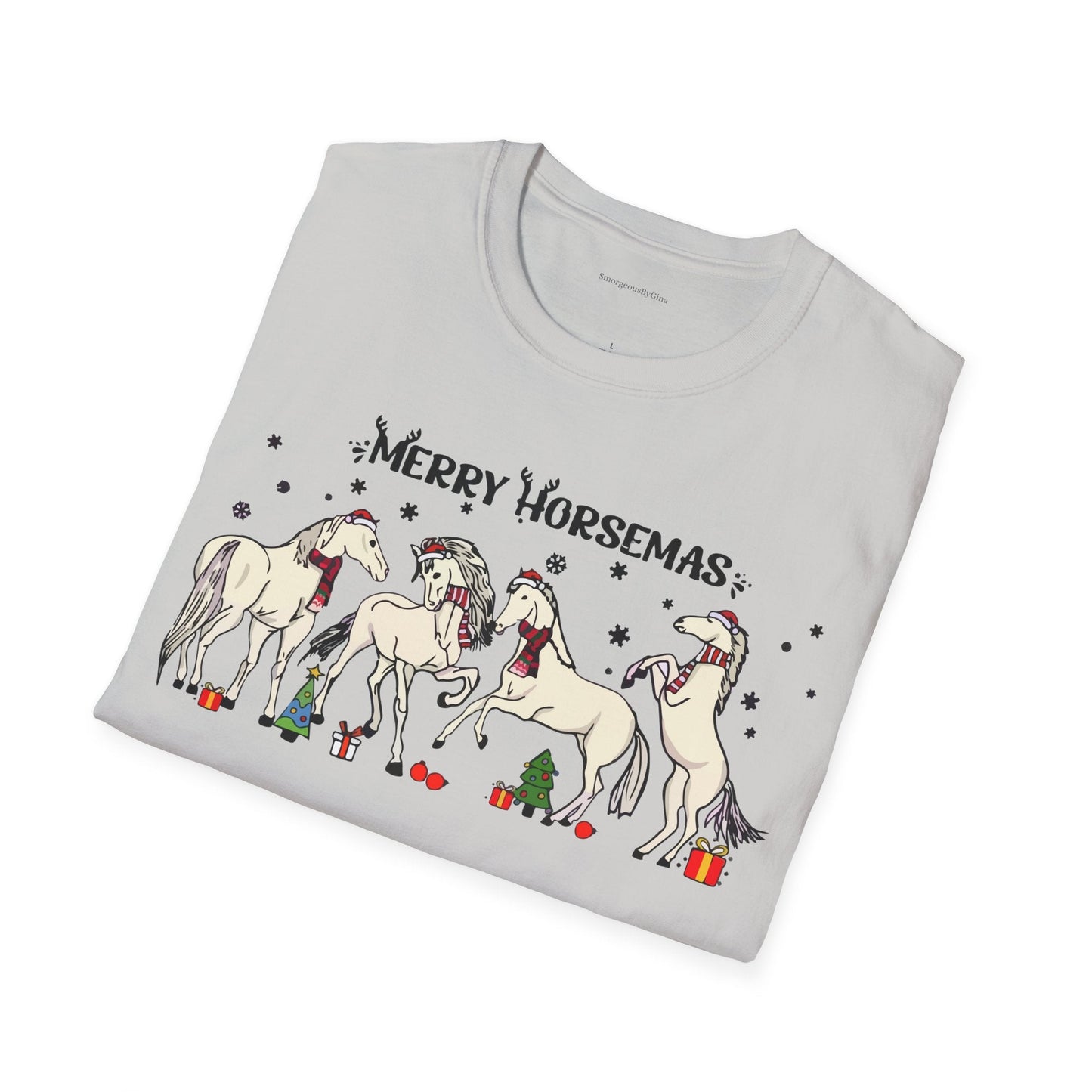 Merry Horsemas, Christmas Shirt, Softstyle T-Shirt - SmorgeousByGina