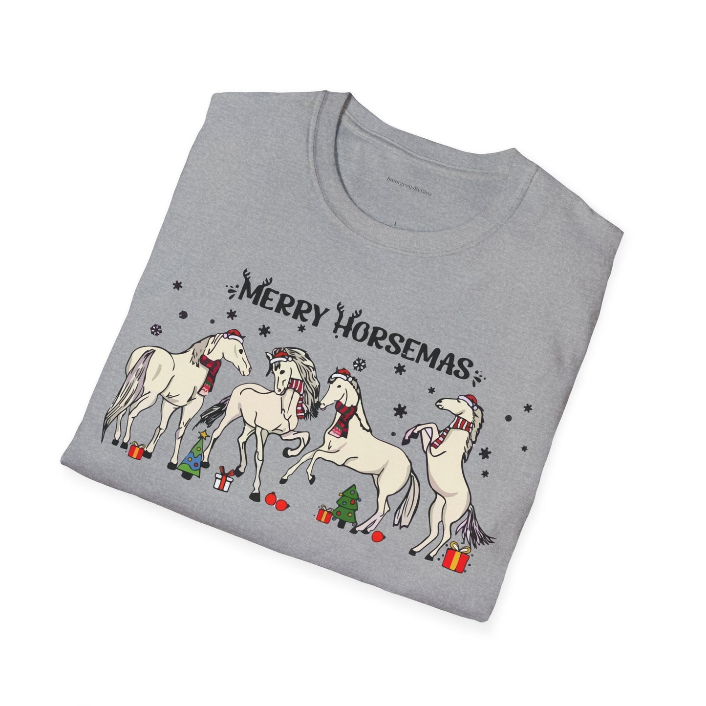 Merry Horsemas, Christmas Shirt, Softstyle T-Shirt - SmorgeousByGina
