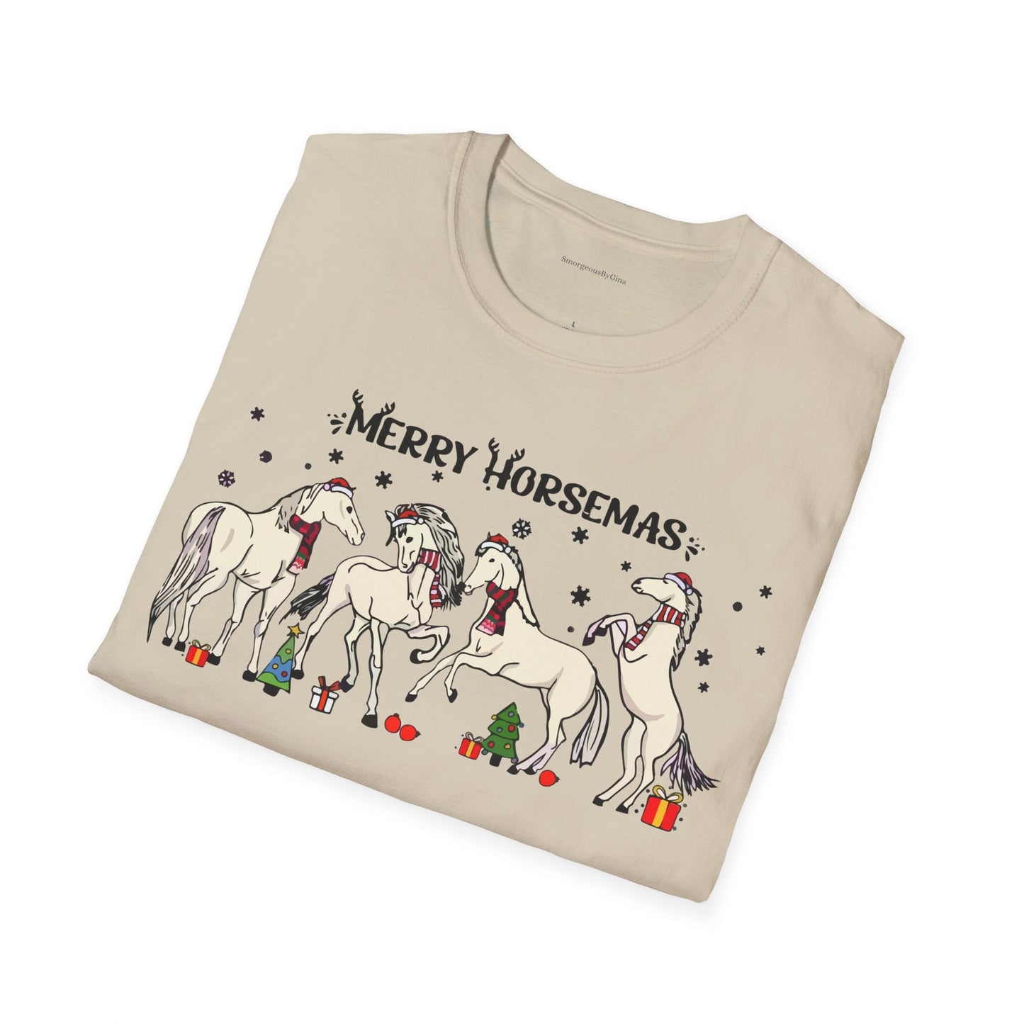 Merry Horsemas, Christmas Shirt, Softstyle T-Shirt - SmorgeousByGina