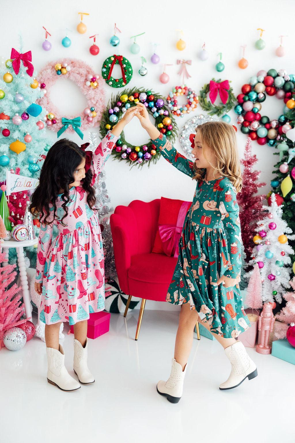 Western Wonderland L/S Pocket Twirl Dress