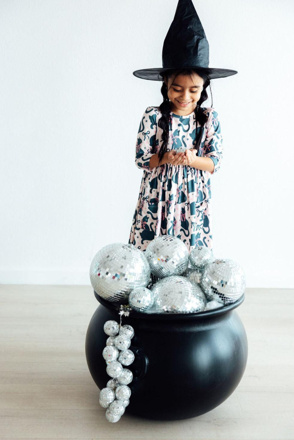 Hocus Purr-cus 3/4 Sleeve Pocket Twirl Dress