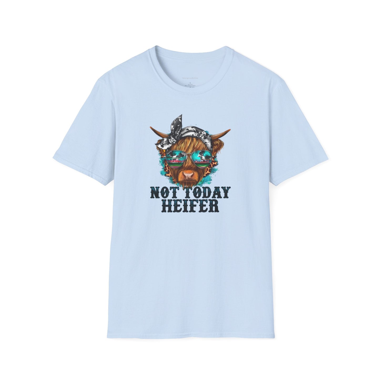 Not Today Heifer Tee, Heifer Shirt, Funny Cow Tee, Unisex, Softstyle T-Shirt - SmorgeousByGina