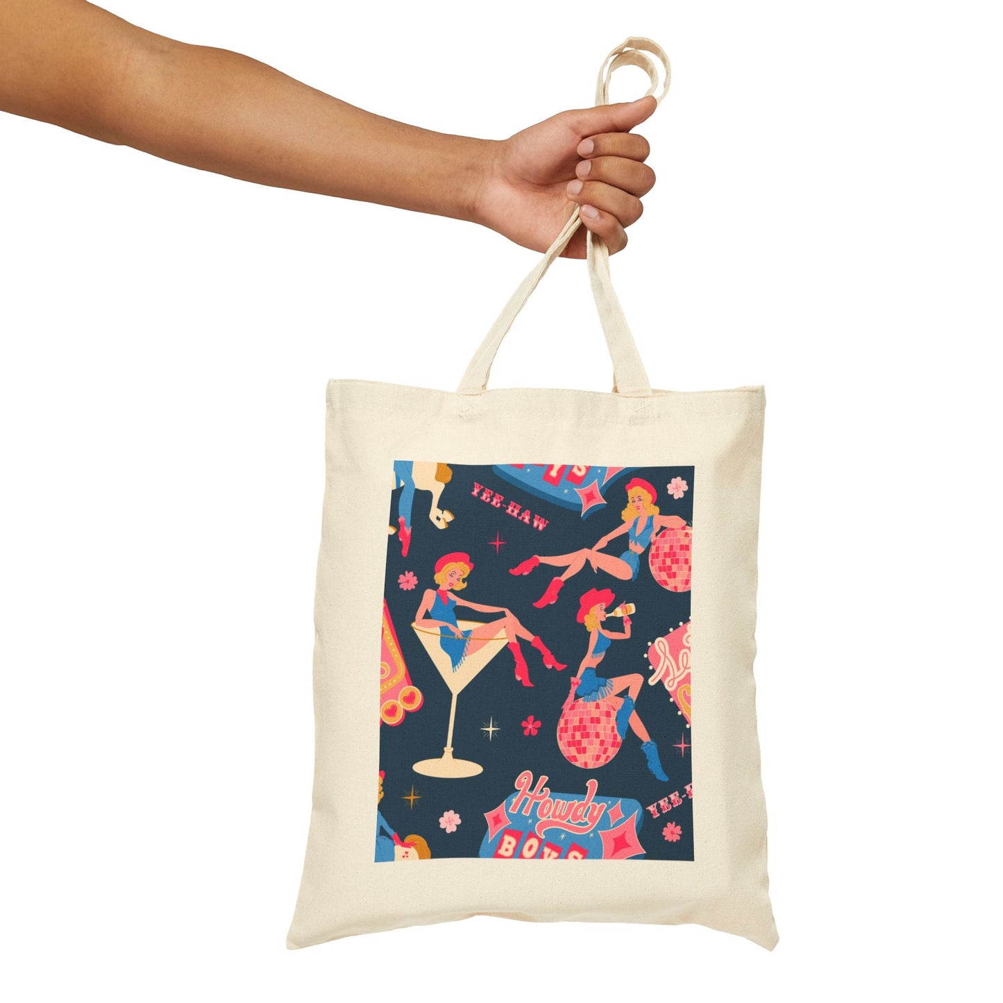 Party Cowgirl Cotton Canvas Tote Bag - SmorgeousByGina
