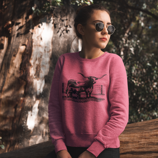 Longhorn Cow and Calf Sweatshirt