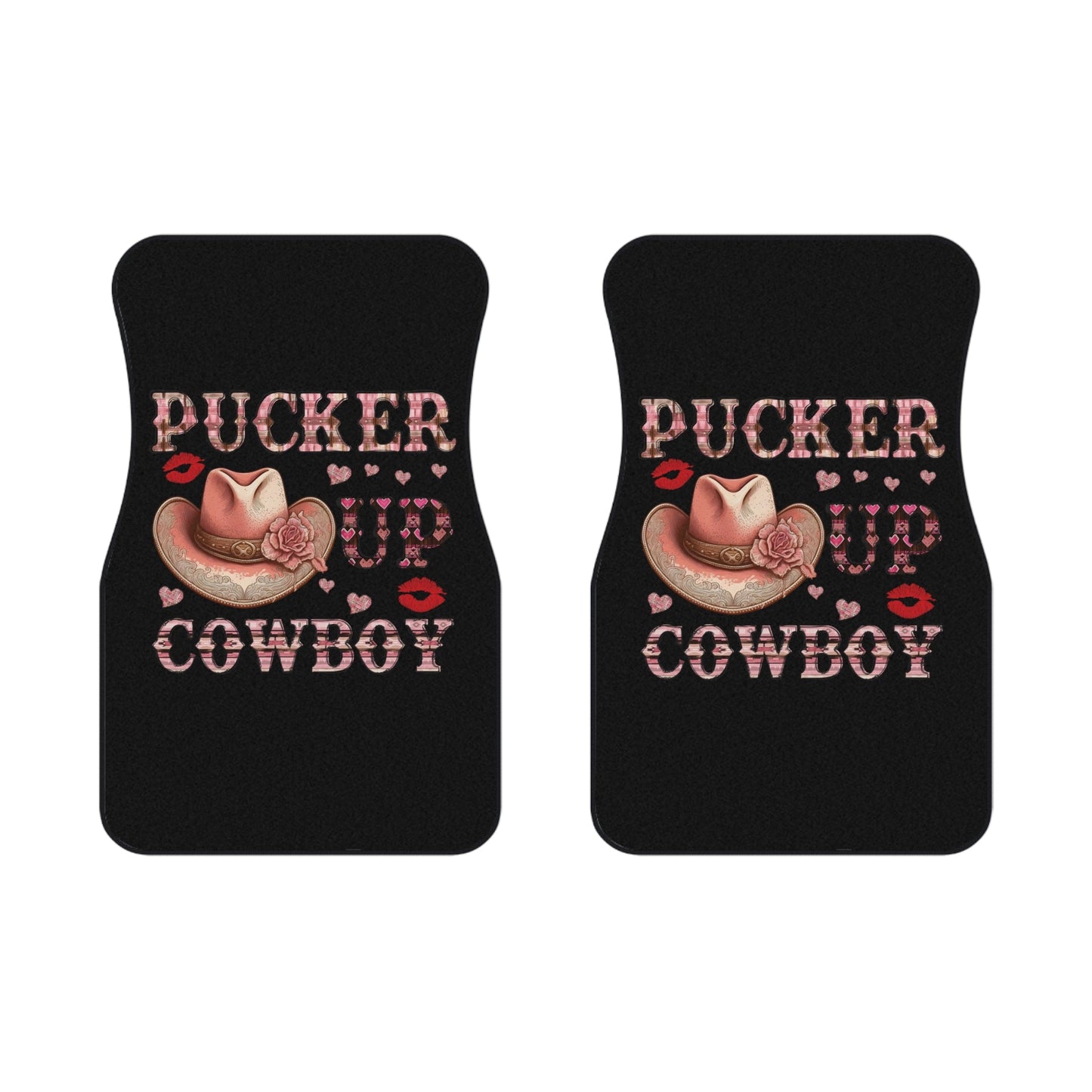 Pucker Up Cowboy Car Mats (2x Front) - SmorgeousByGina