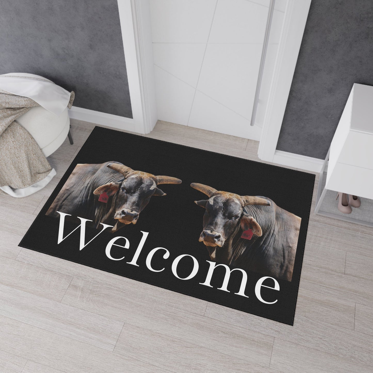 Rodeo Bull Welcome Mat Heavy Duty Floor Mat - SmorgeousByGina