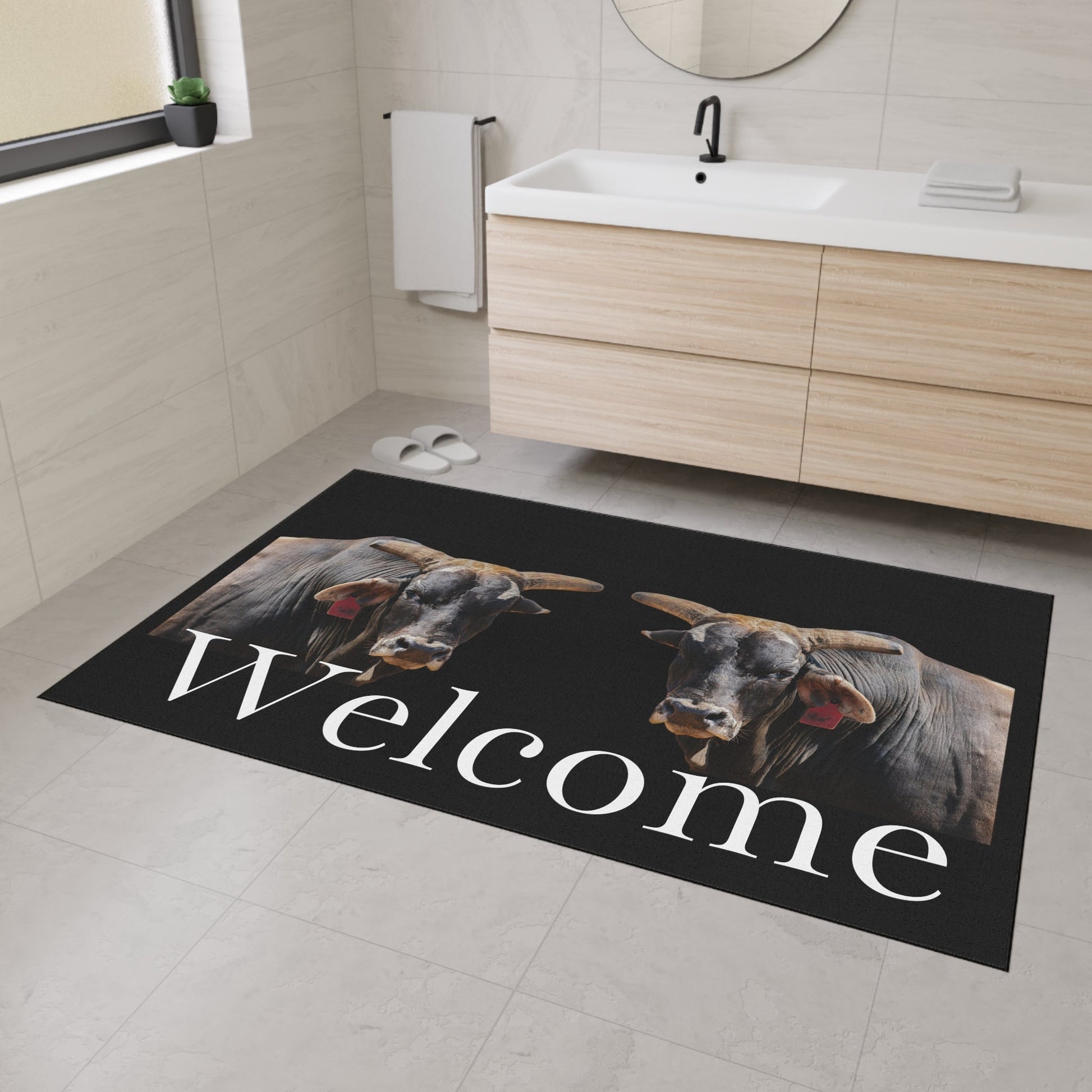 Rodeo Bull Welcome Mat Heavy Duty Floor Mat - SmorgeousByGina