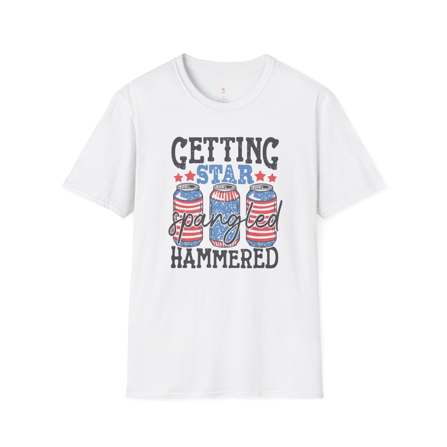 Star Spangled Hammered Tee, 4th of July, Drinking Tee, Softstyle T-Shirt - SmorgeousByGina