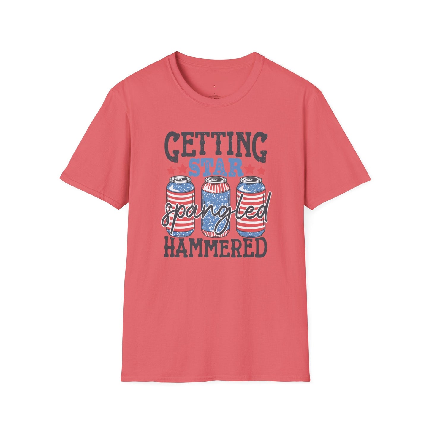 Star Spangled Hammered Tee, 4th of July, Drinking Tee, Softstyle T-Shirt - SmorgeousByGina