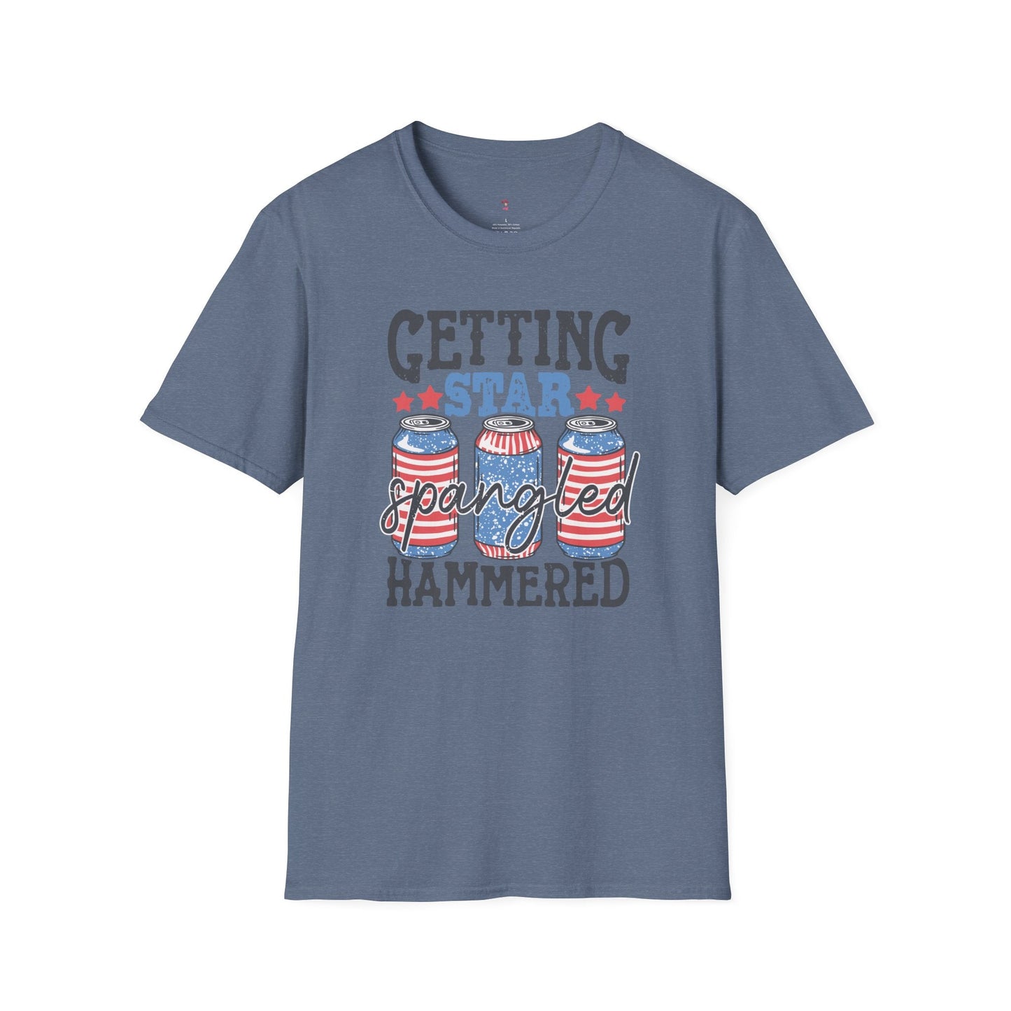 Star Spangled Hammered Tee, 4th of July, Drinking Tee, Softstyle T-Shirt - SmorgeousByGina