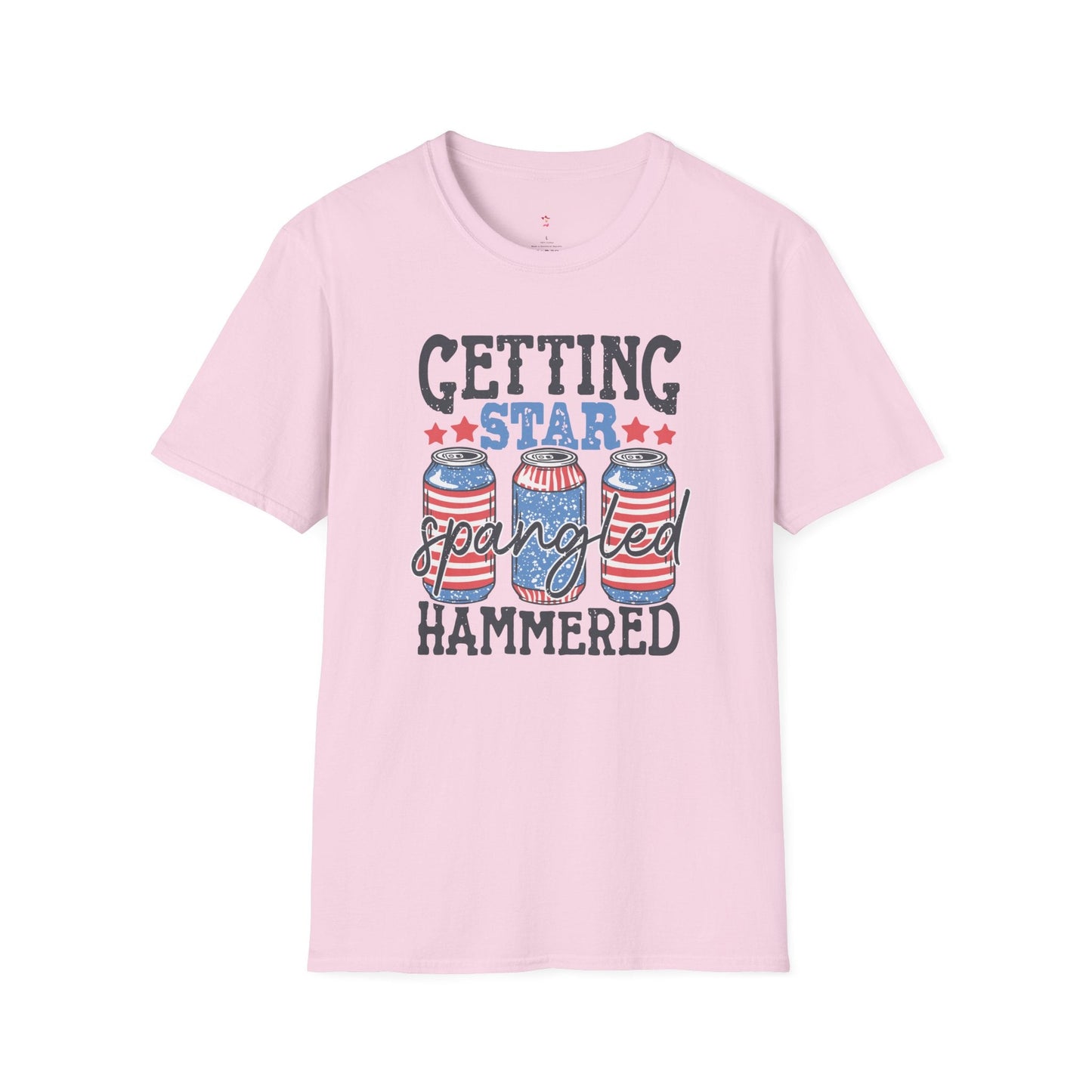 Star Spangled Hammered Tee, 4th of July, Drinking Tee, Softstyle T-Shirt - SmorgeousByGina