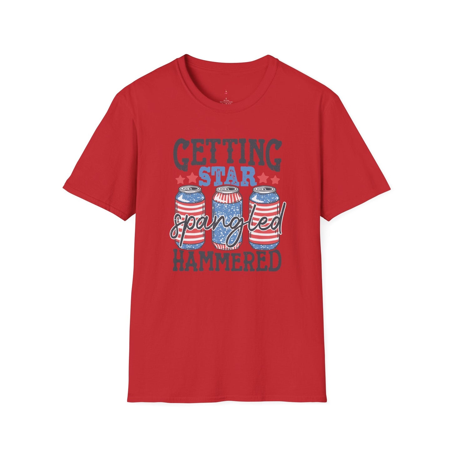 Star Spangled Hammered Tee, 4th of July, Drinking Tee, Softstyle T-Shirt - SmorgeousByGina
