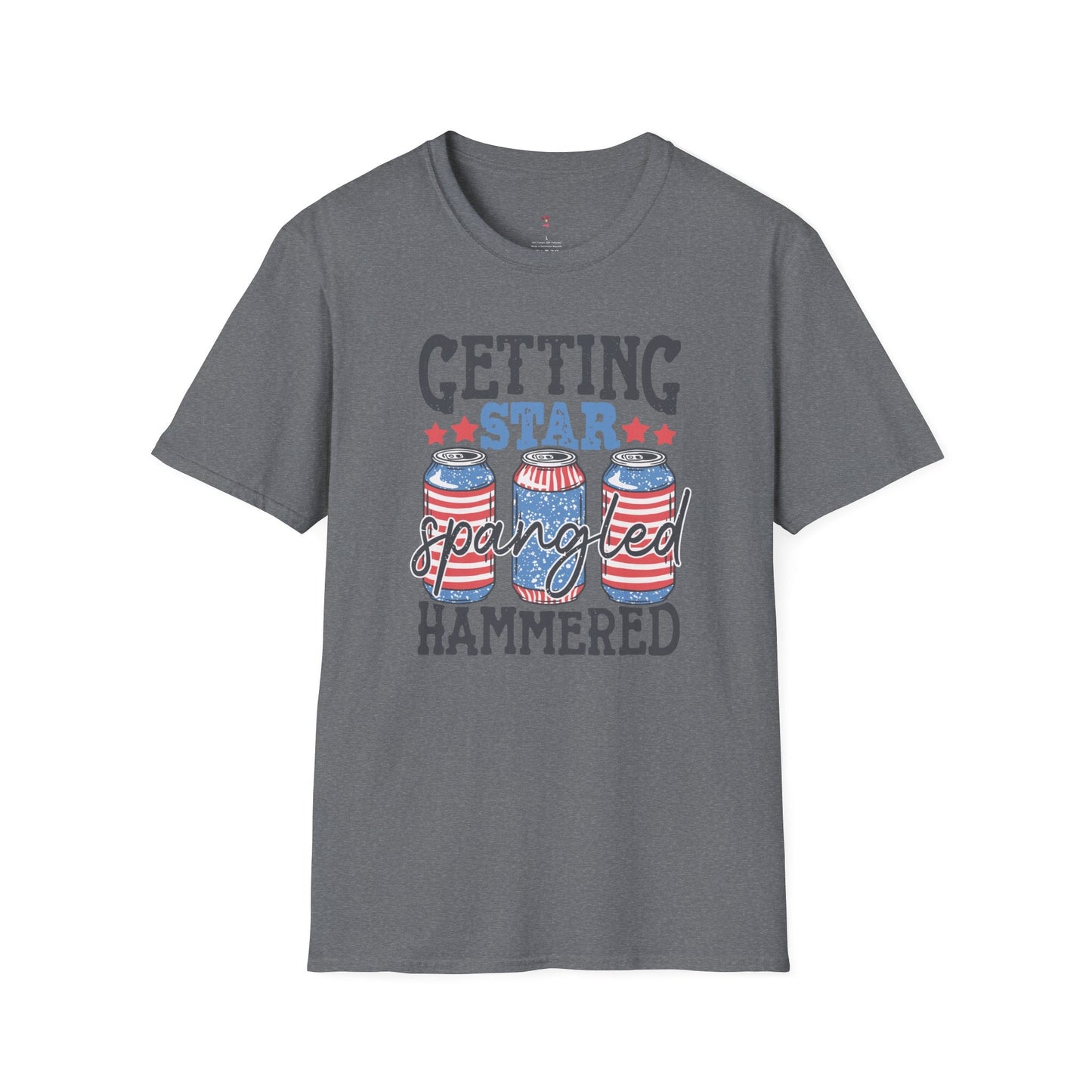 Star Spangled Hammered Tee, 4th of July, Drinking Tee, Softstyle T-Shirt - SmorgeousByGina