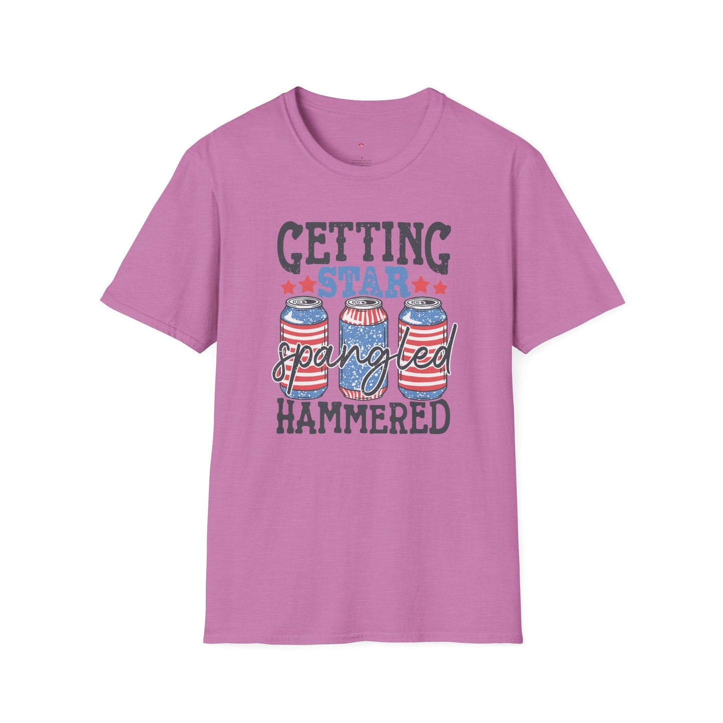 Star Spangled Hammered Tee, 4th of July, Drinking Tee, Softstyle T-Shirt - SmorgeousByGina
