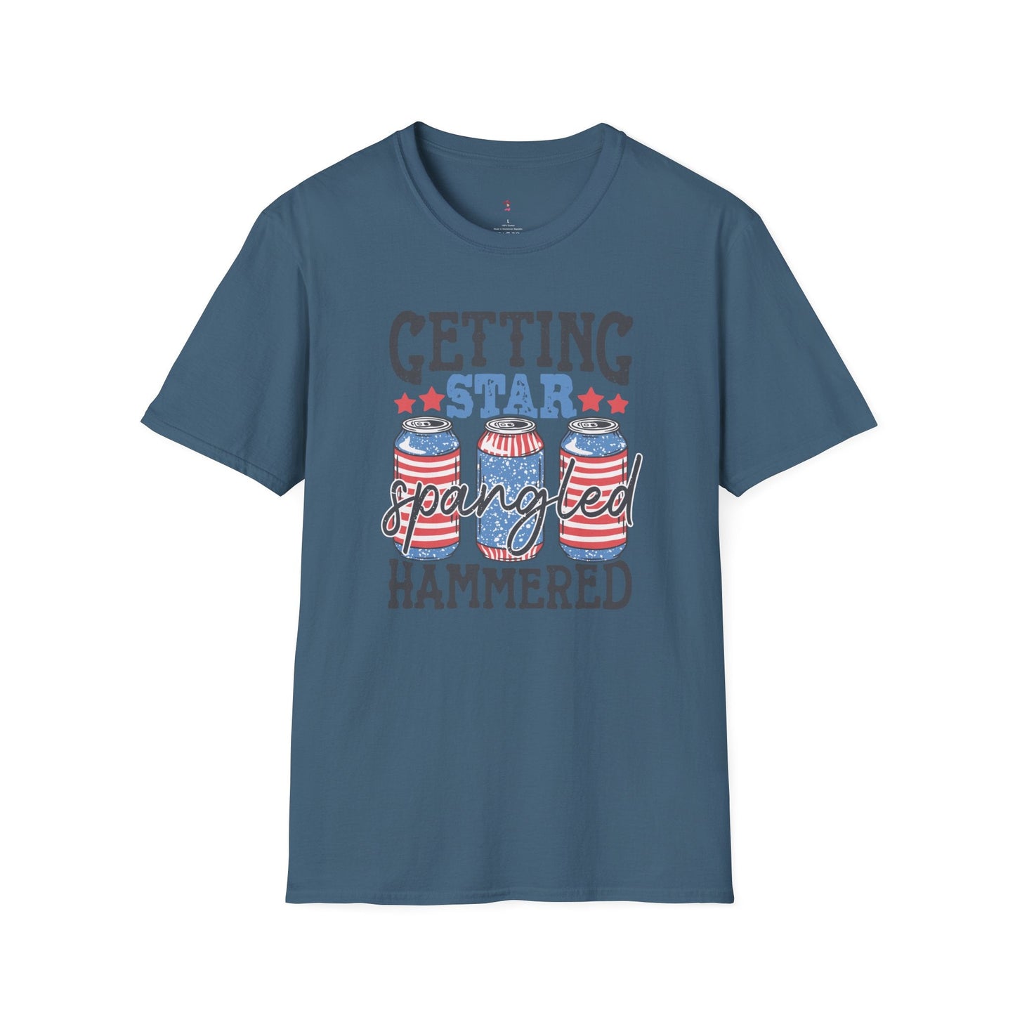 Star Spangled Hammered Tee, 4th of July, Drinking Tee, Softstyle T-Shirt - SmorgeousByGina