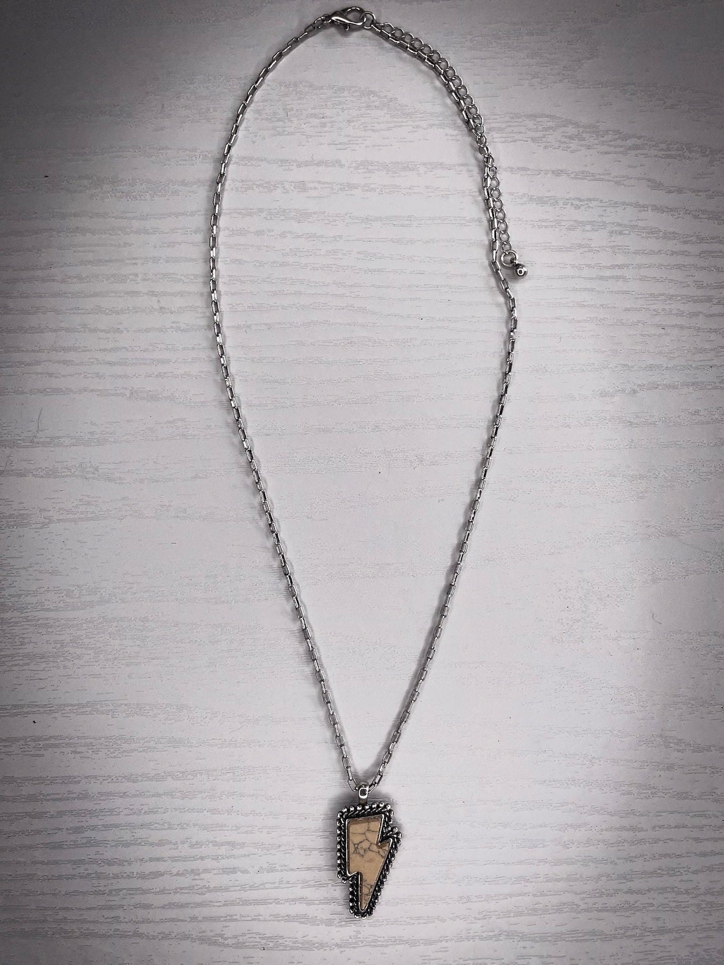 Striker White Lightning Bolt Fashion Necklace