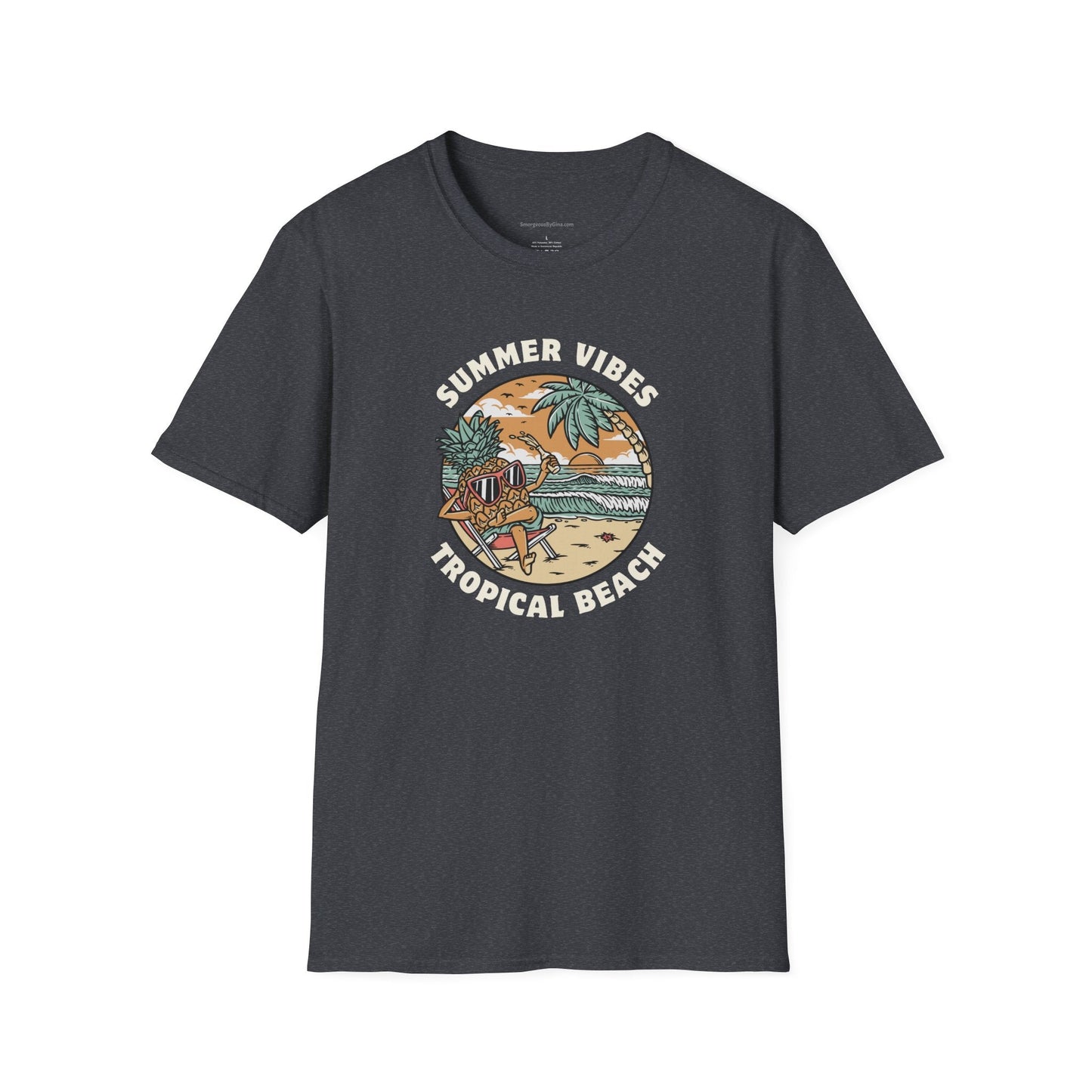 Summer Vibes, Tropical Beach, Unisex Softstyle T - Shirt - SmorgeousByGina