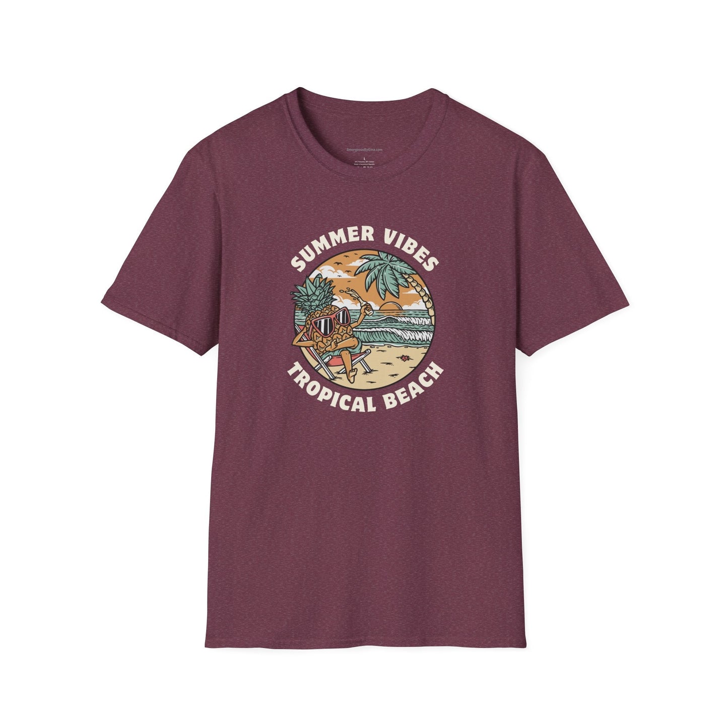 Summer Vibes, Tropical Beach, Unisex Softstyle T - Shirt - SmorgeousByGina