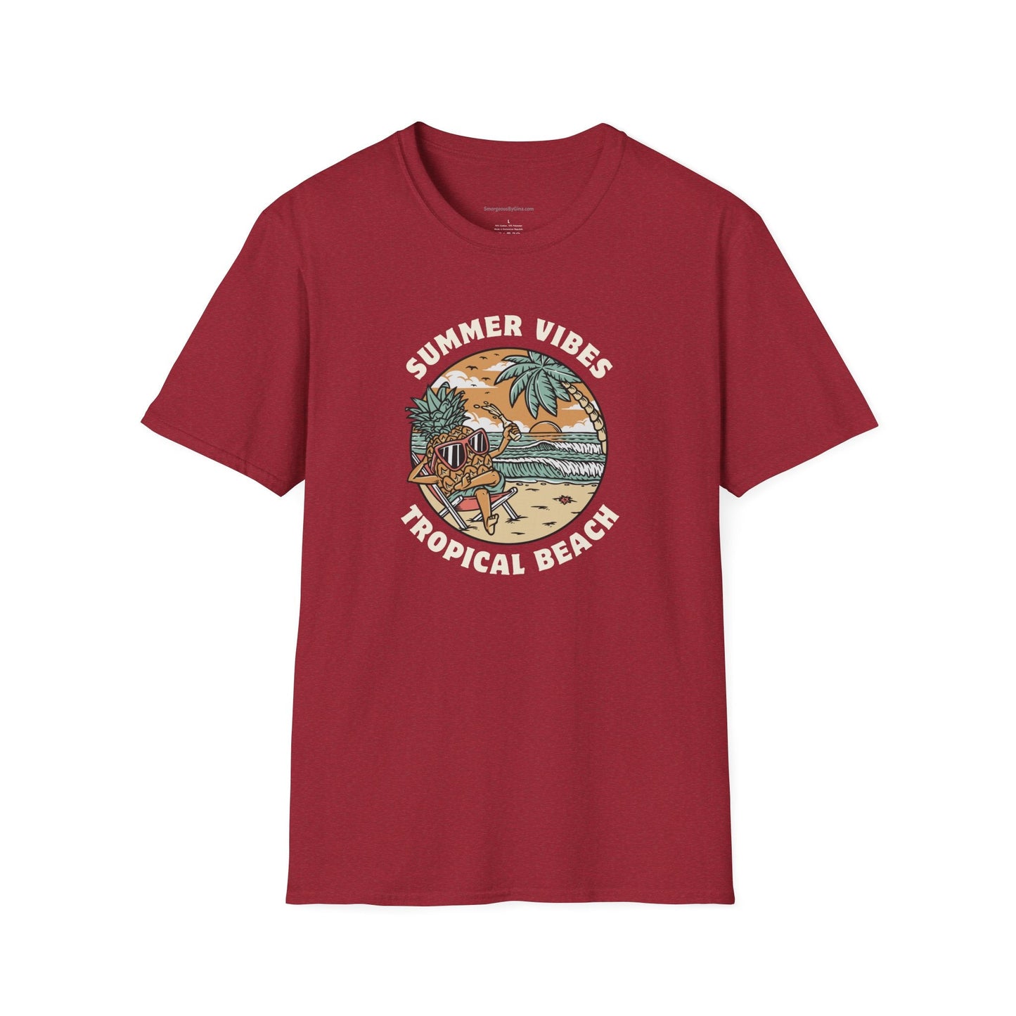 Summer Vibes, Tropical Beach, Unisex Softstyle T - Shirt - SmorgeousByGina