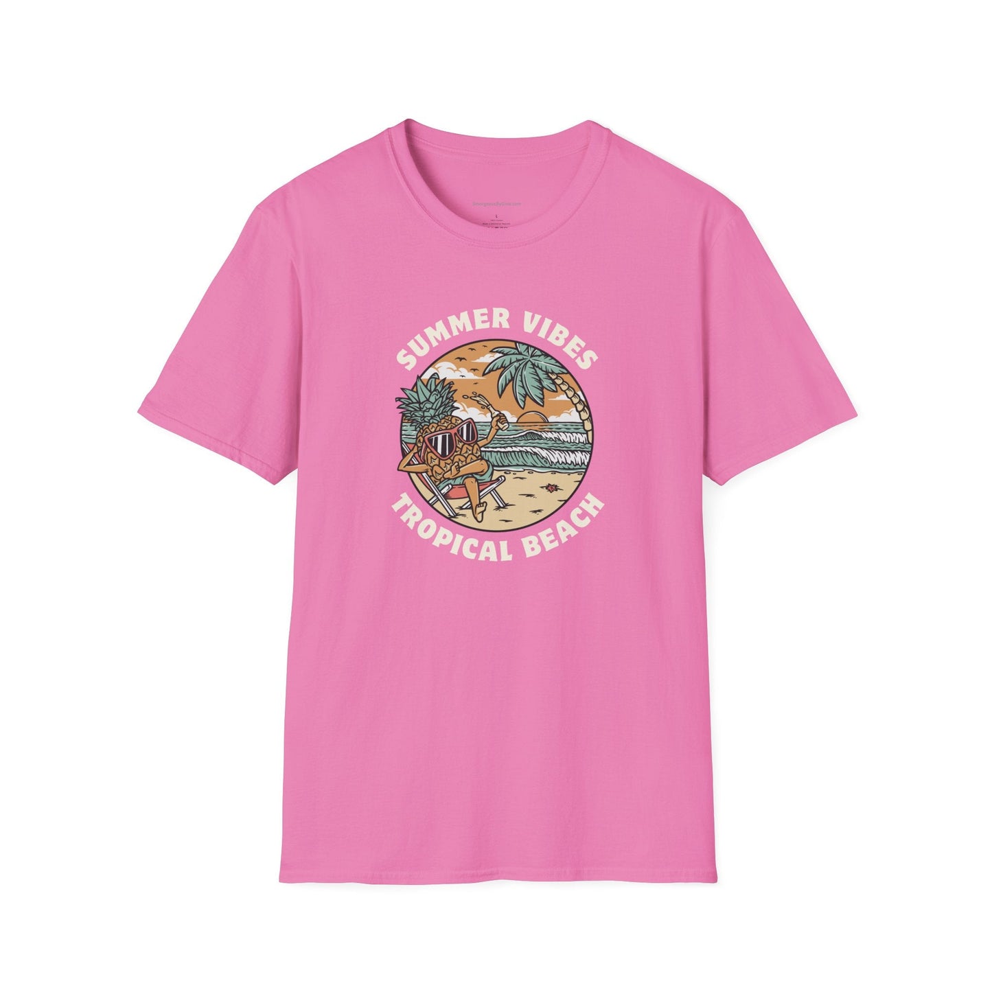 Summer Vibes, Tropical Beach, Unisex Softstyle T - Shirt - SmorgeousByGina