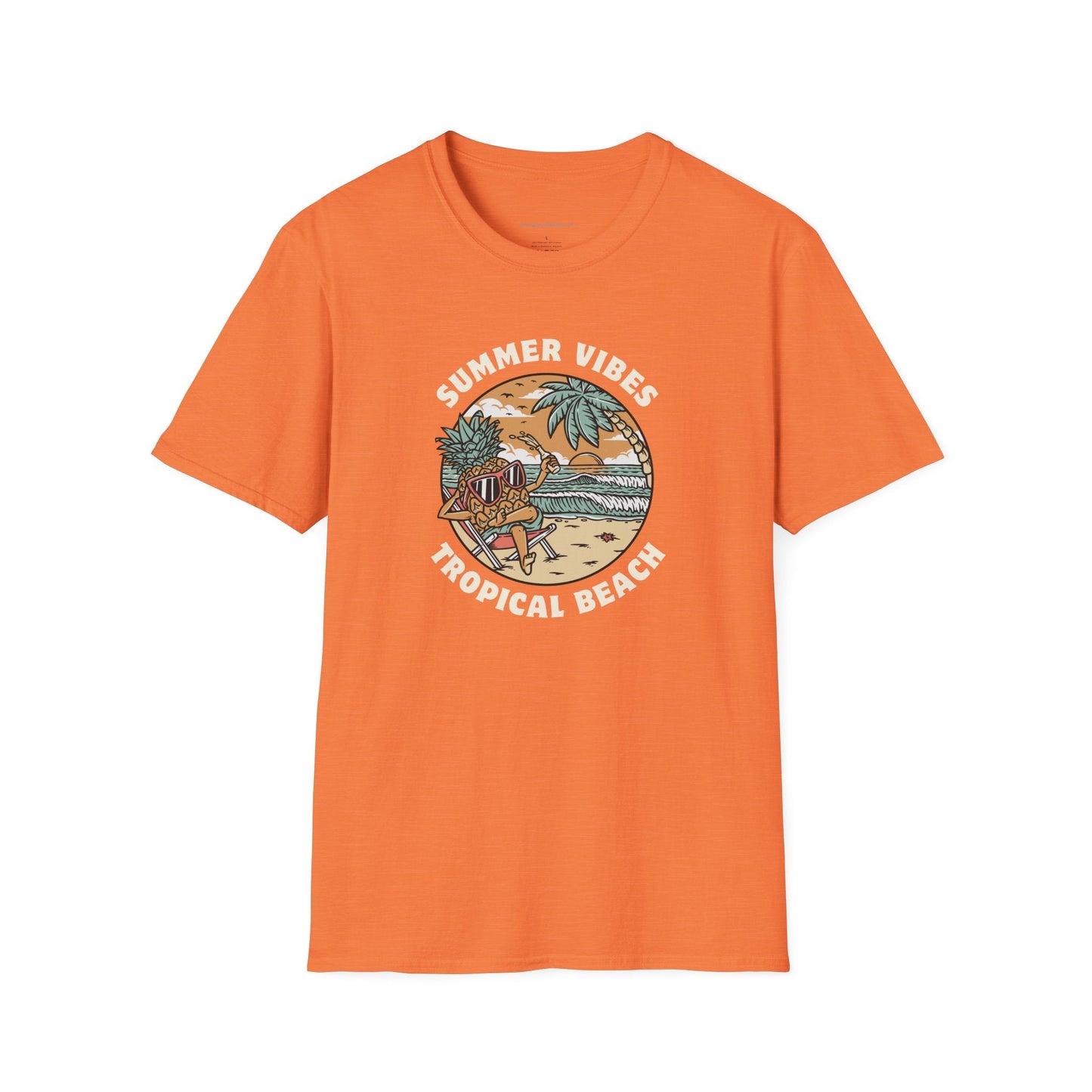Summer Vibes, Tropical Beach, Unisex Softstyle T - Shirt - SmorgeousByGina