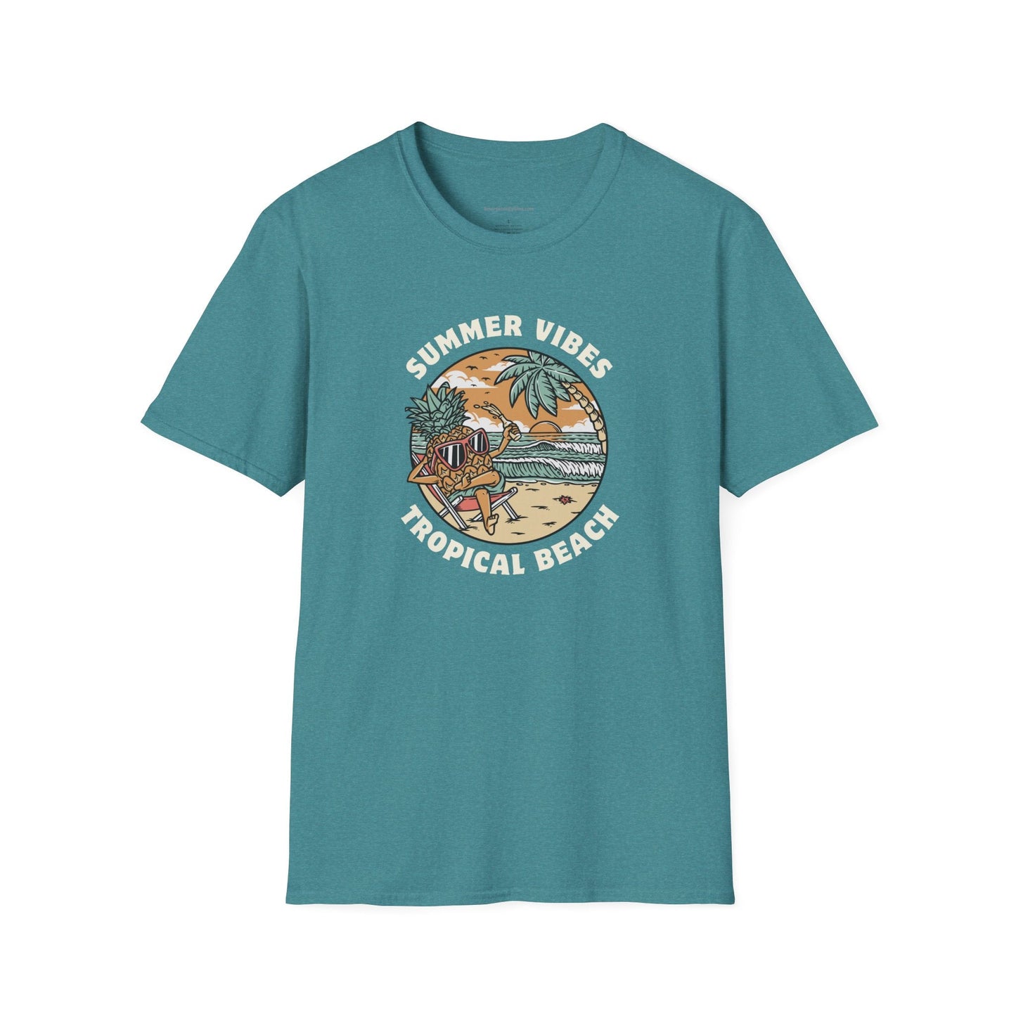Summer Vibes, Tropical Beach, Unisex Softstyle T - Shirt - SmorgeousByGina