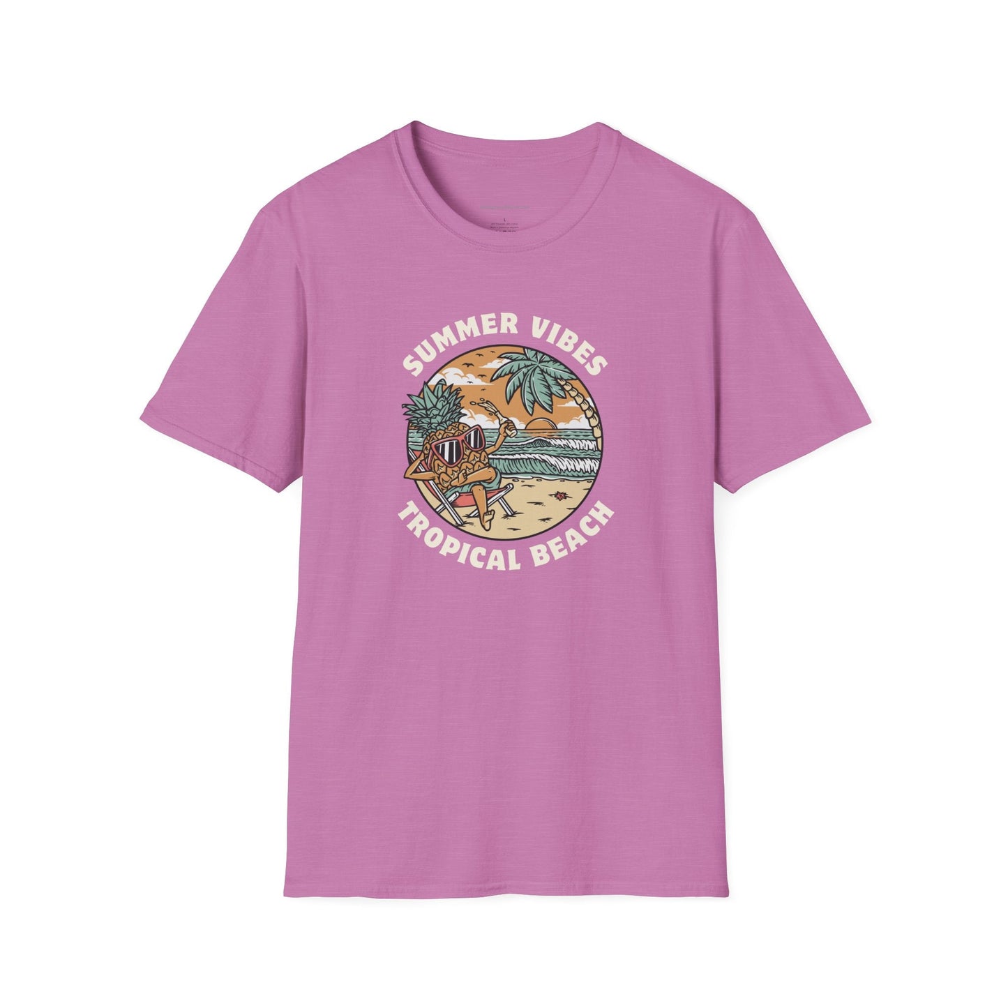 Summer Vibes, Tropical Beach, Unisex Softstyle T - Shirt - SmorgeousByGina