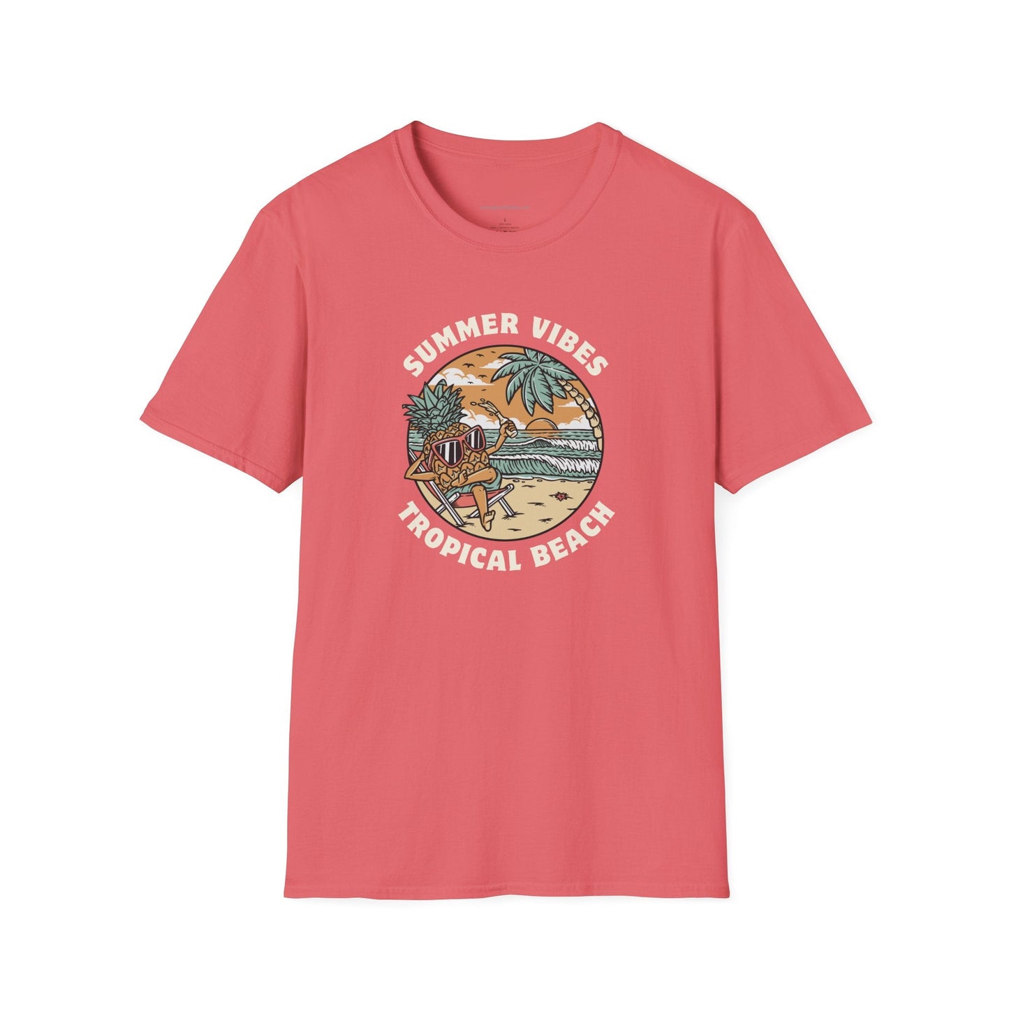 Summer Vibes, Tropical Beach, Unisex Softstyle T - Shirt - SmorgeousByGina
