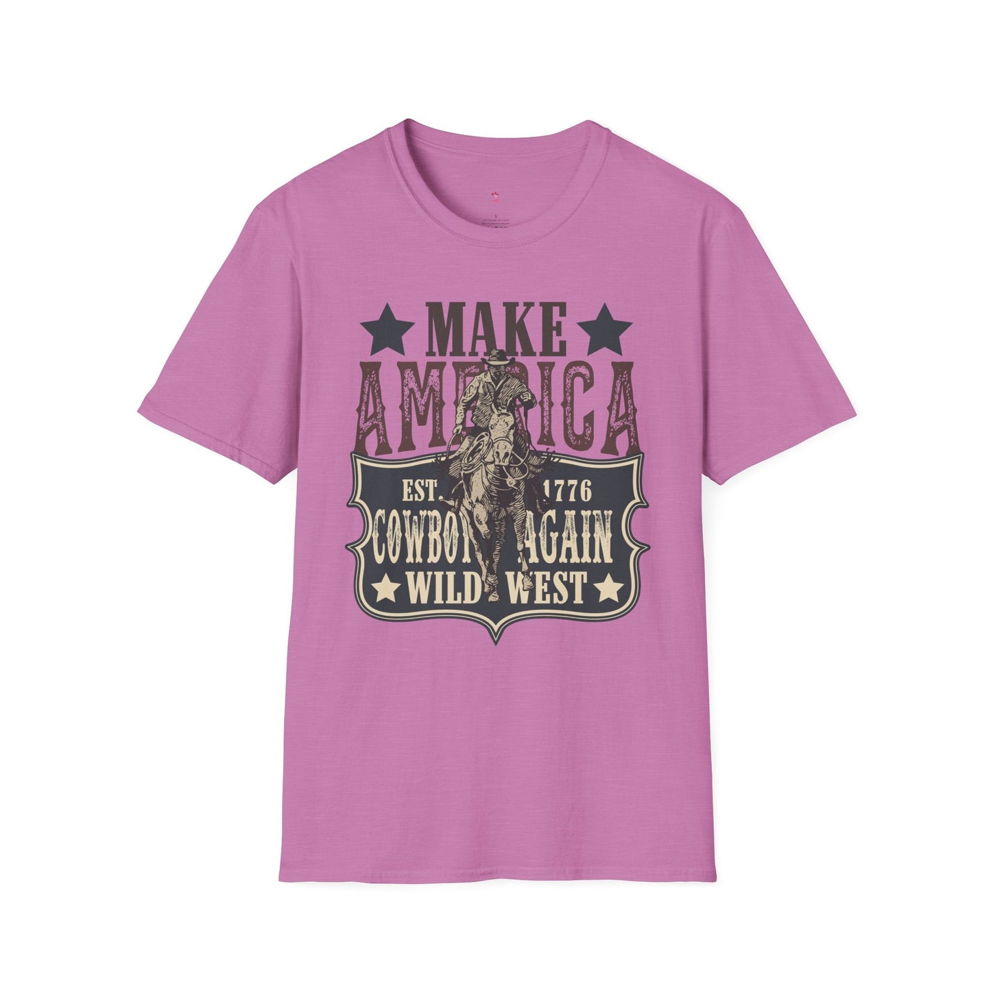Wild West, America Cowboy Again, Western, 4th of July, Softstyle T-Shirt - SmorgeousByGina