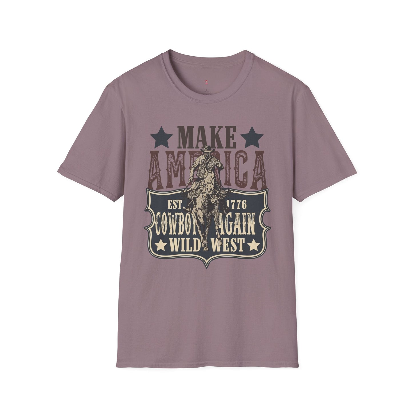 Wild West, America Cowboy Again, Western, 4th of July, Softstyle T-Shirt - SmorgeousByGina