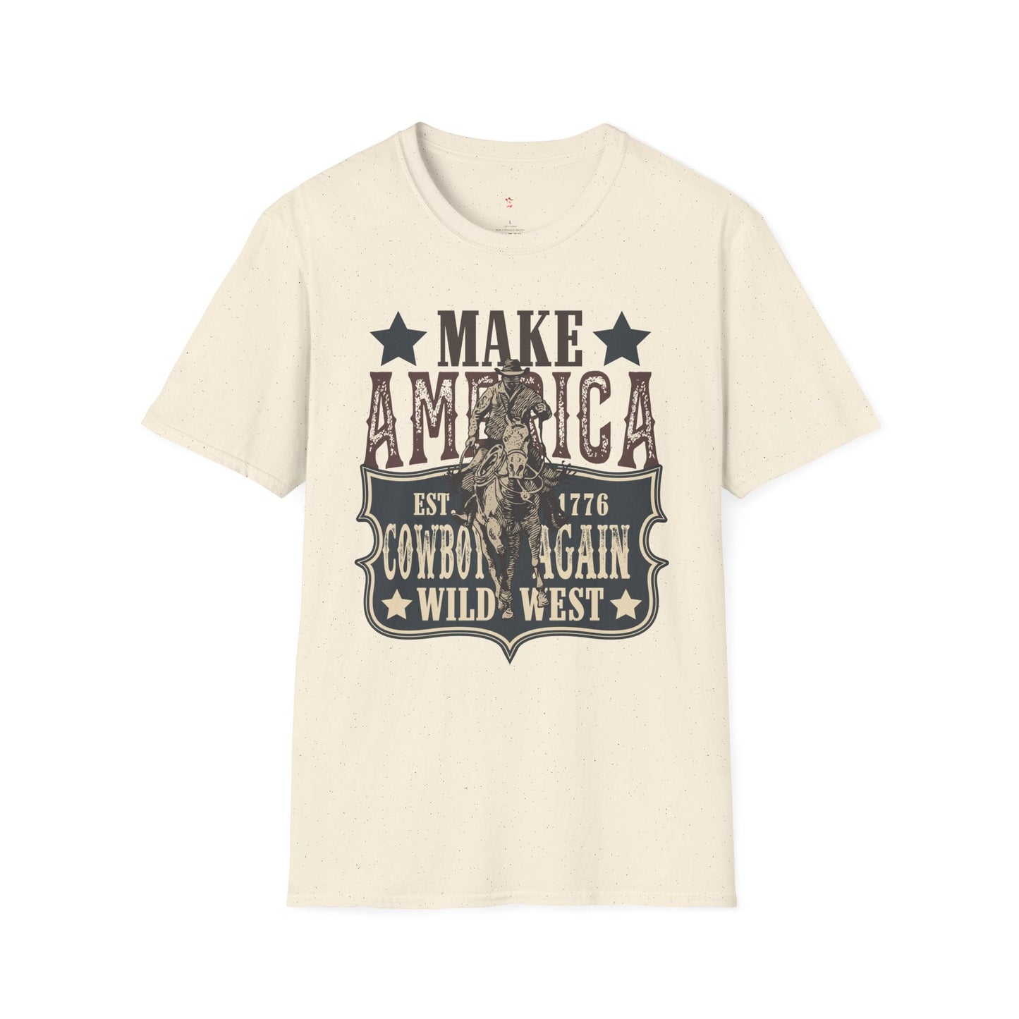 Wild West, America Cowboy Again, Western, 4th of July, Softstyle T-Shirt - SmorgeousByGina