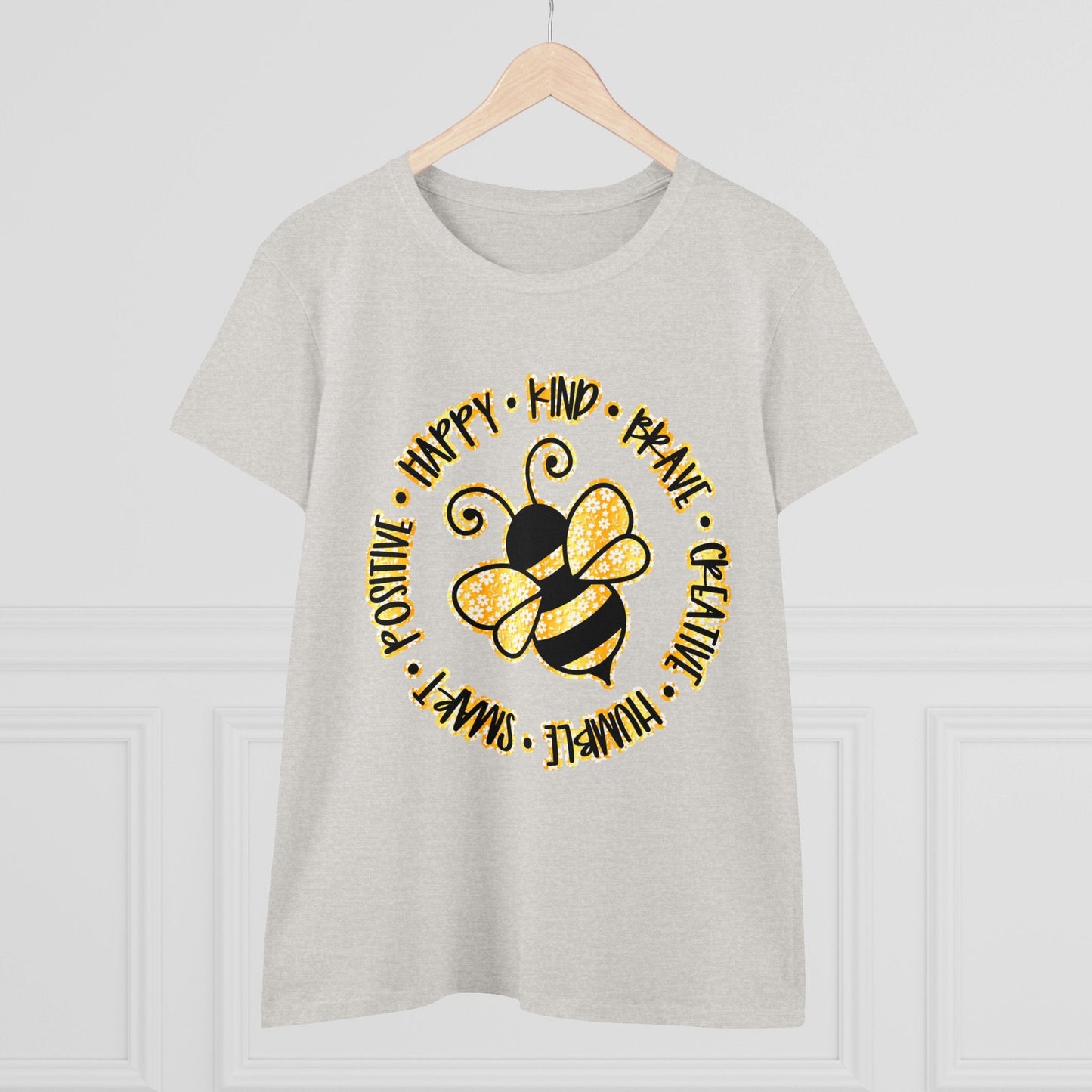 Women's Midweight Cotton Tee-Circle Bee - SmorgeousByGina