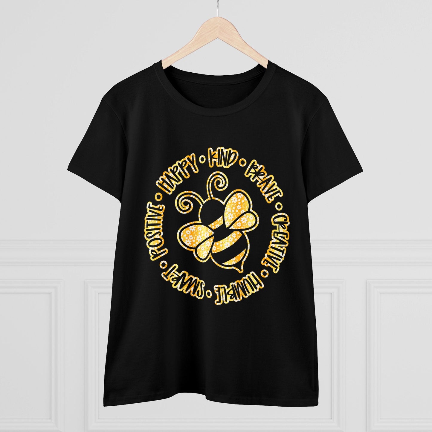 Women's Midweight Cotton Tee-Circle Bee - SmorgeousByGina