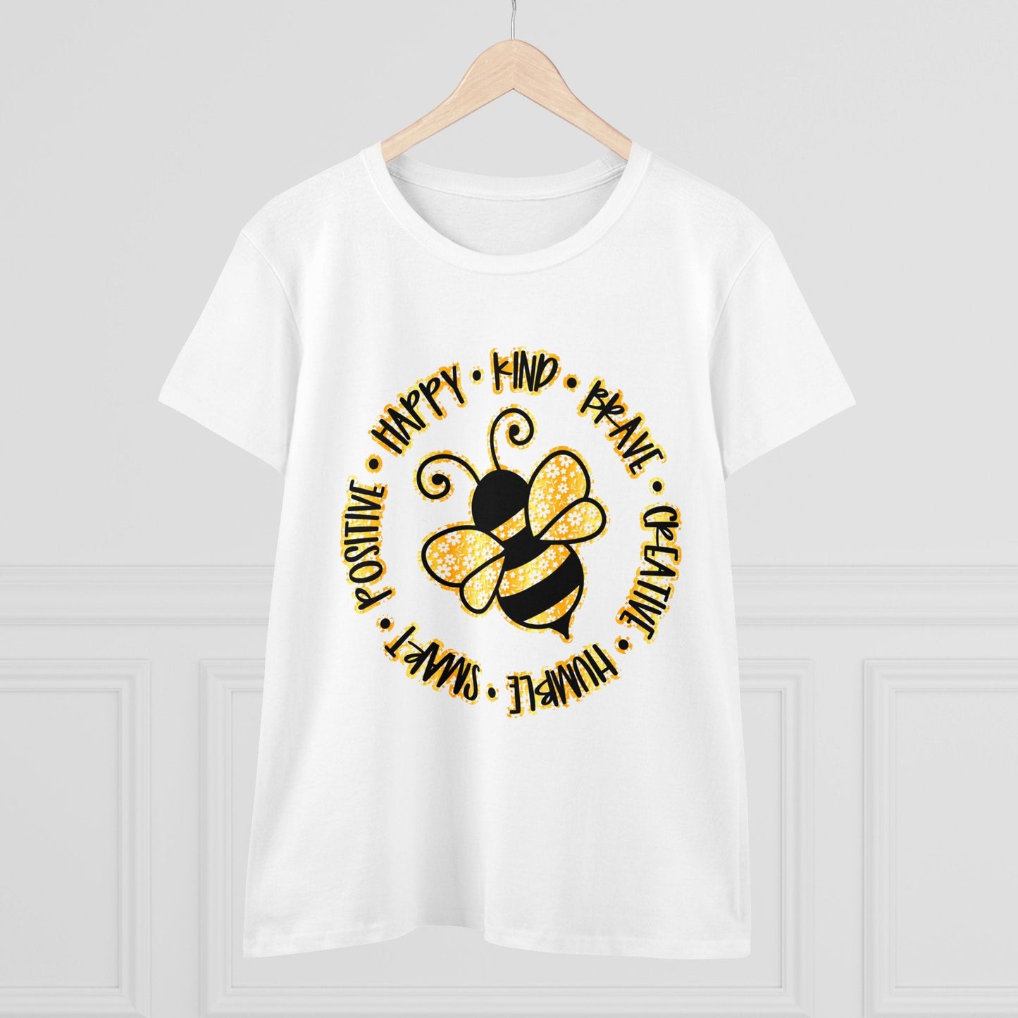 Women's Midweight Cotton Tee-Circle Bee - SmorgeousByGina