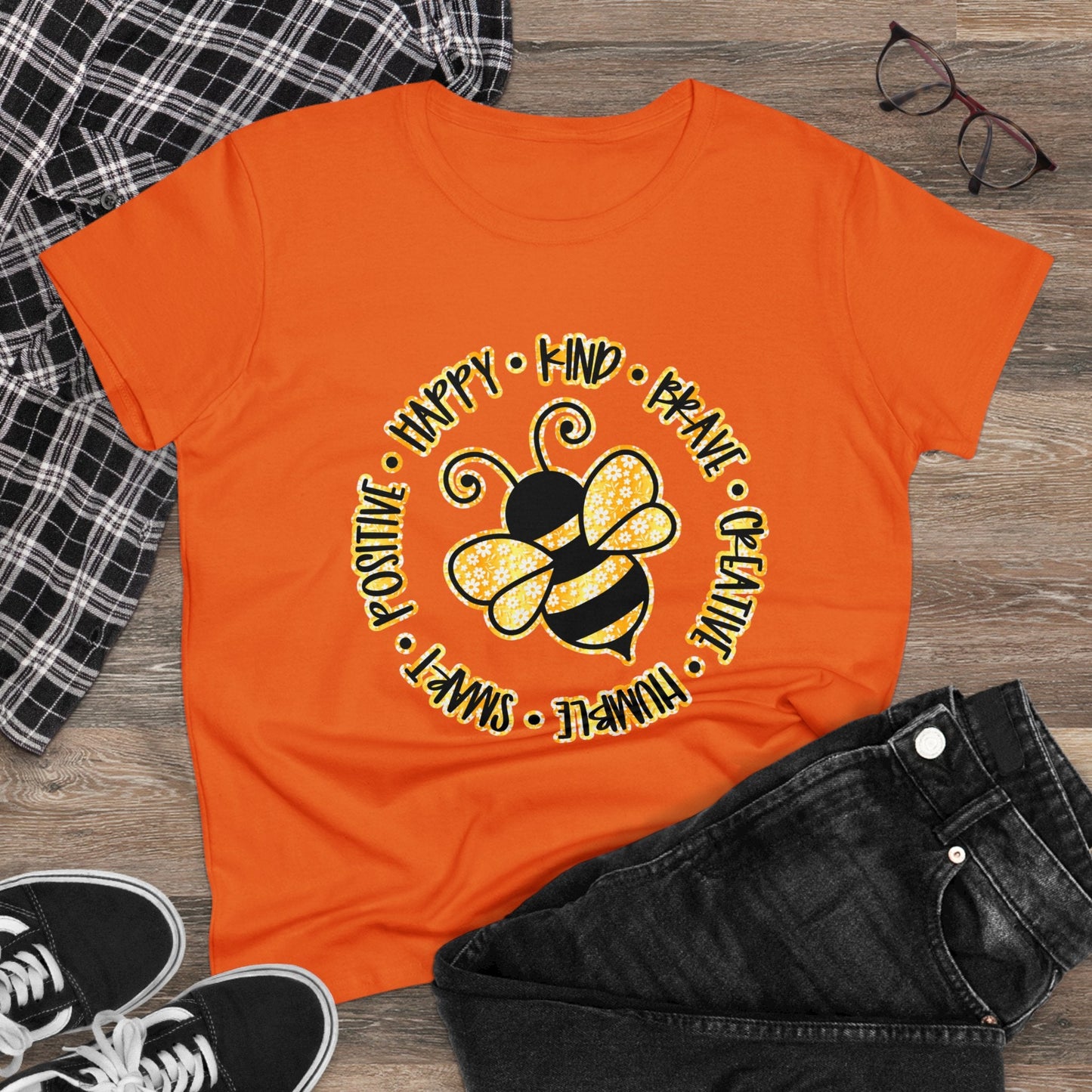 Women's Midweight Cotton Tee-Circle Bee - SmorgeousByGina