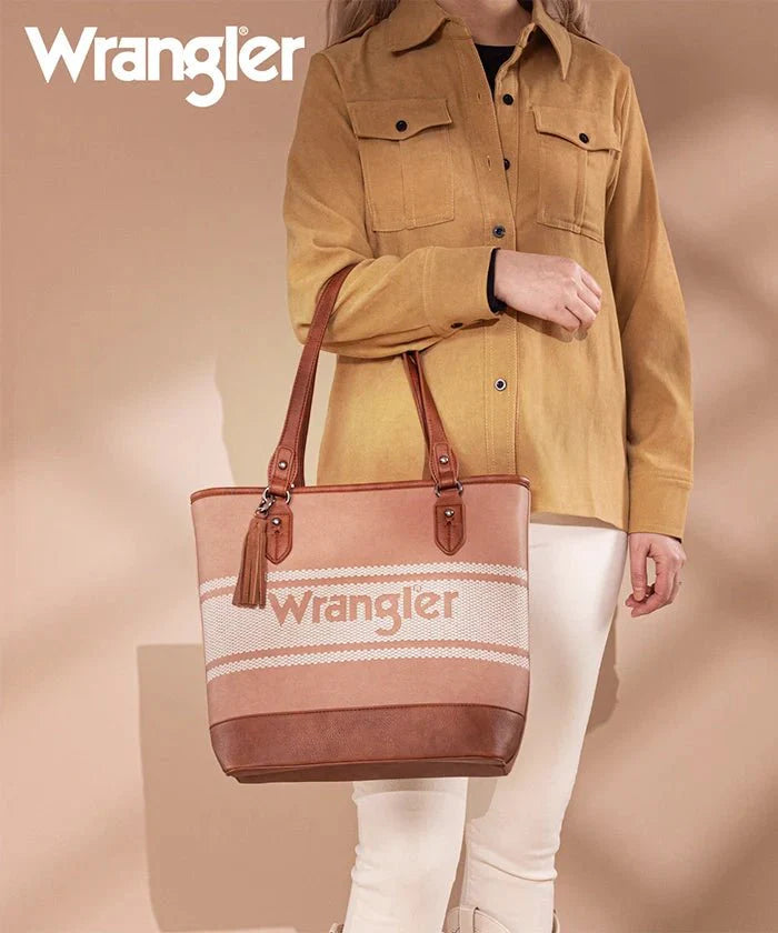 Wrangler Logo Waxed Canvas Tote