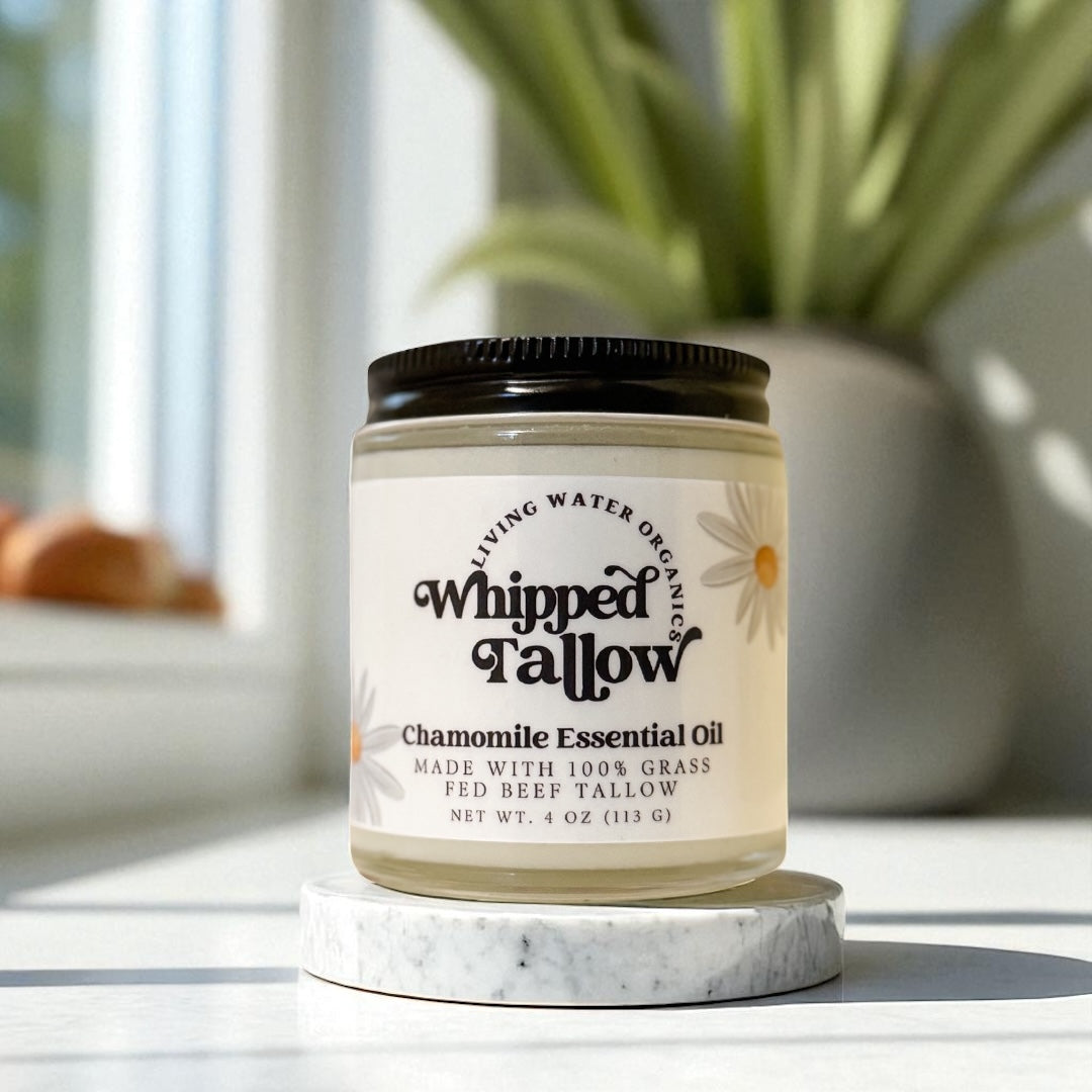 100% Grass Fed Whipped Tallow for Face, Hair, and Skin, Natural Tallow