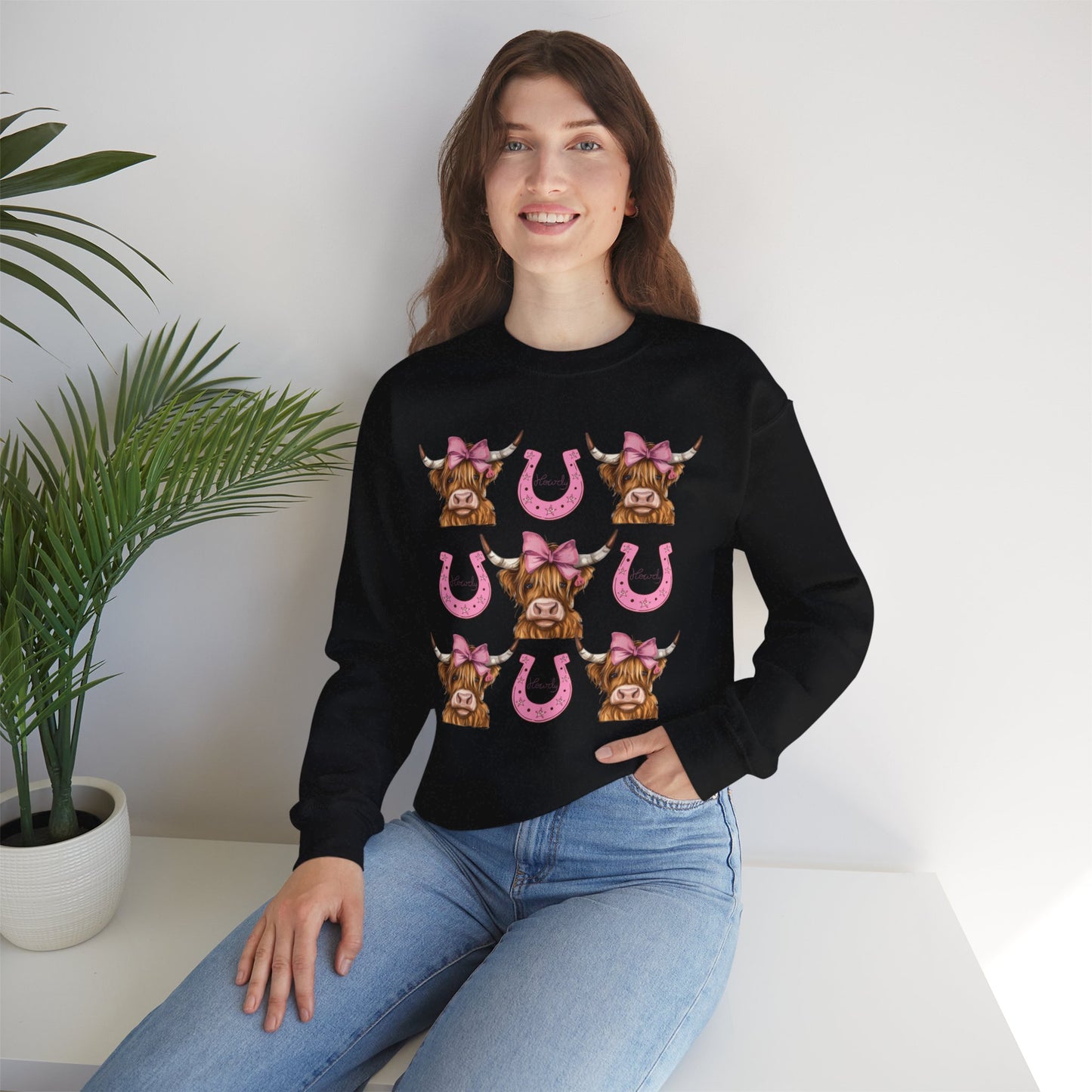 Highland Cow and Horseshoe Sweatshirt