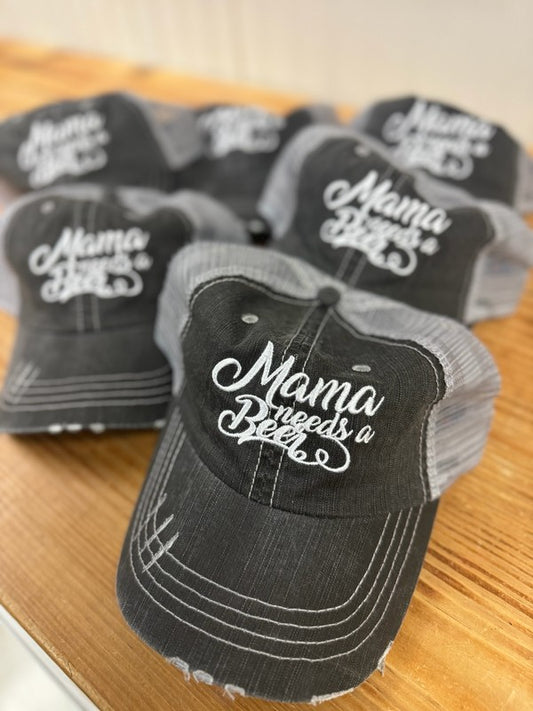 Mama Needs A Beer Embroidered Hat