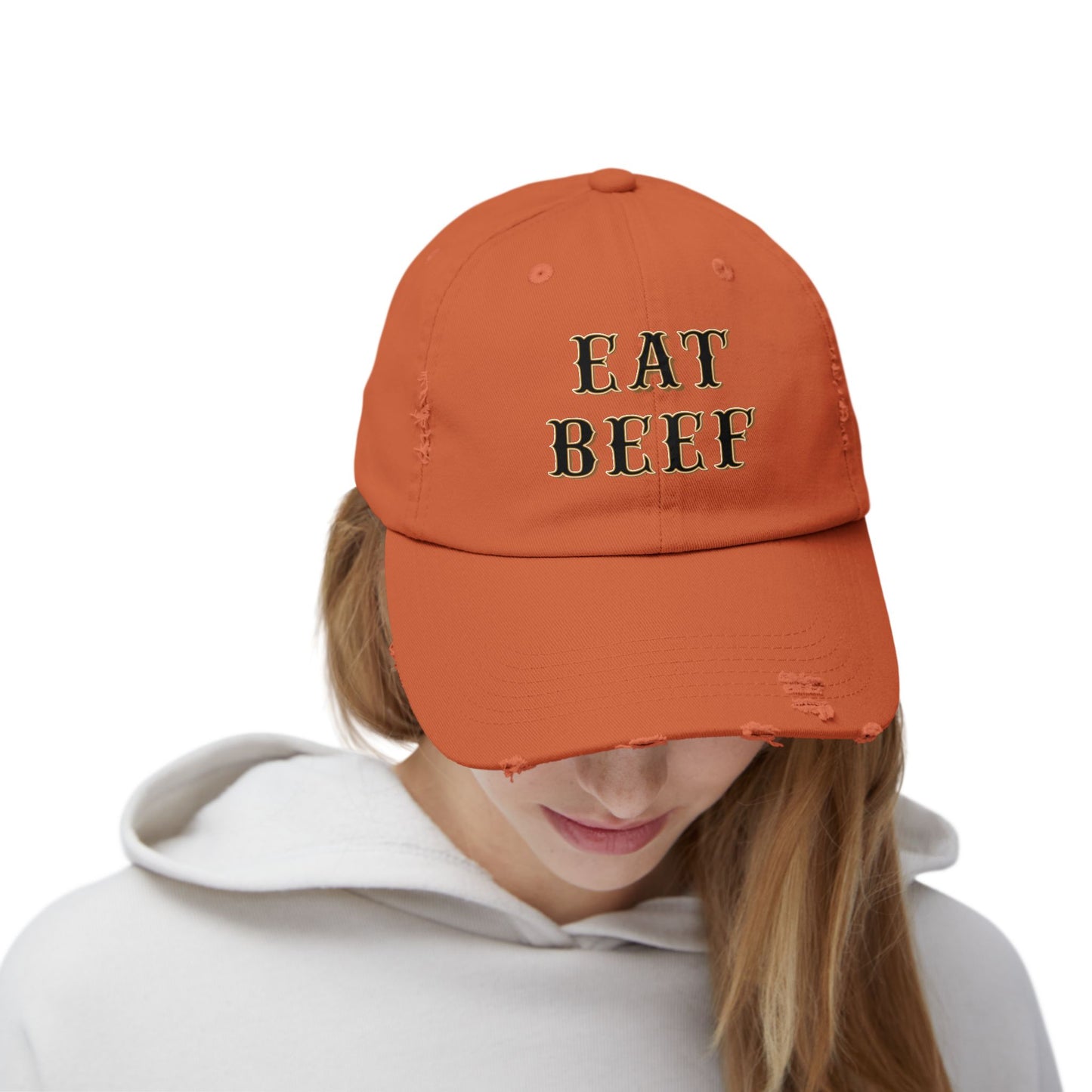 Eat Beef Unisex Distressed Cap - SmorgeousByGina