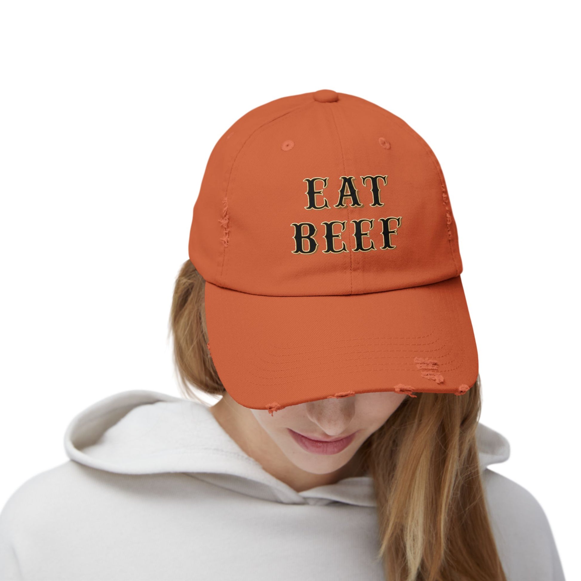 Eat Beef Unisex Distressed Cap - SmorgeousByGina