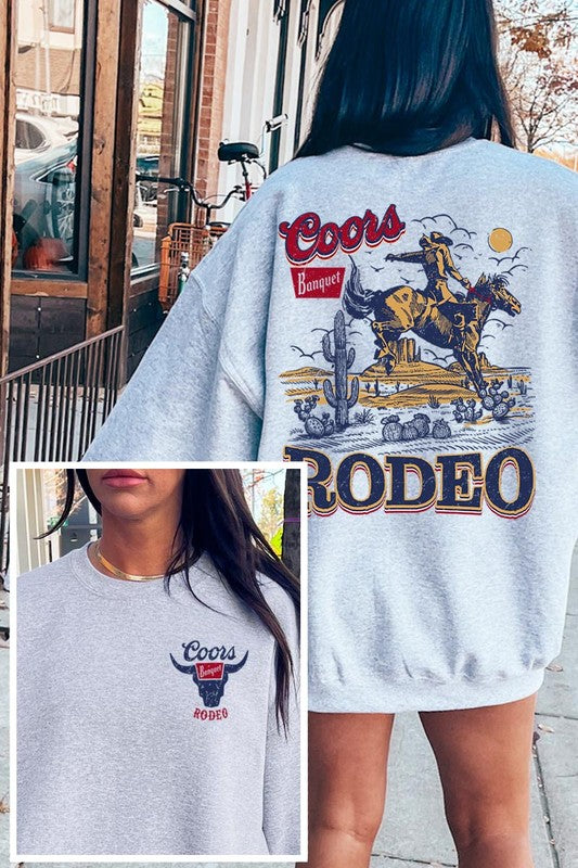 Coors Rodeo Bull Skull Fleece Sweatshirt.