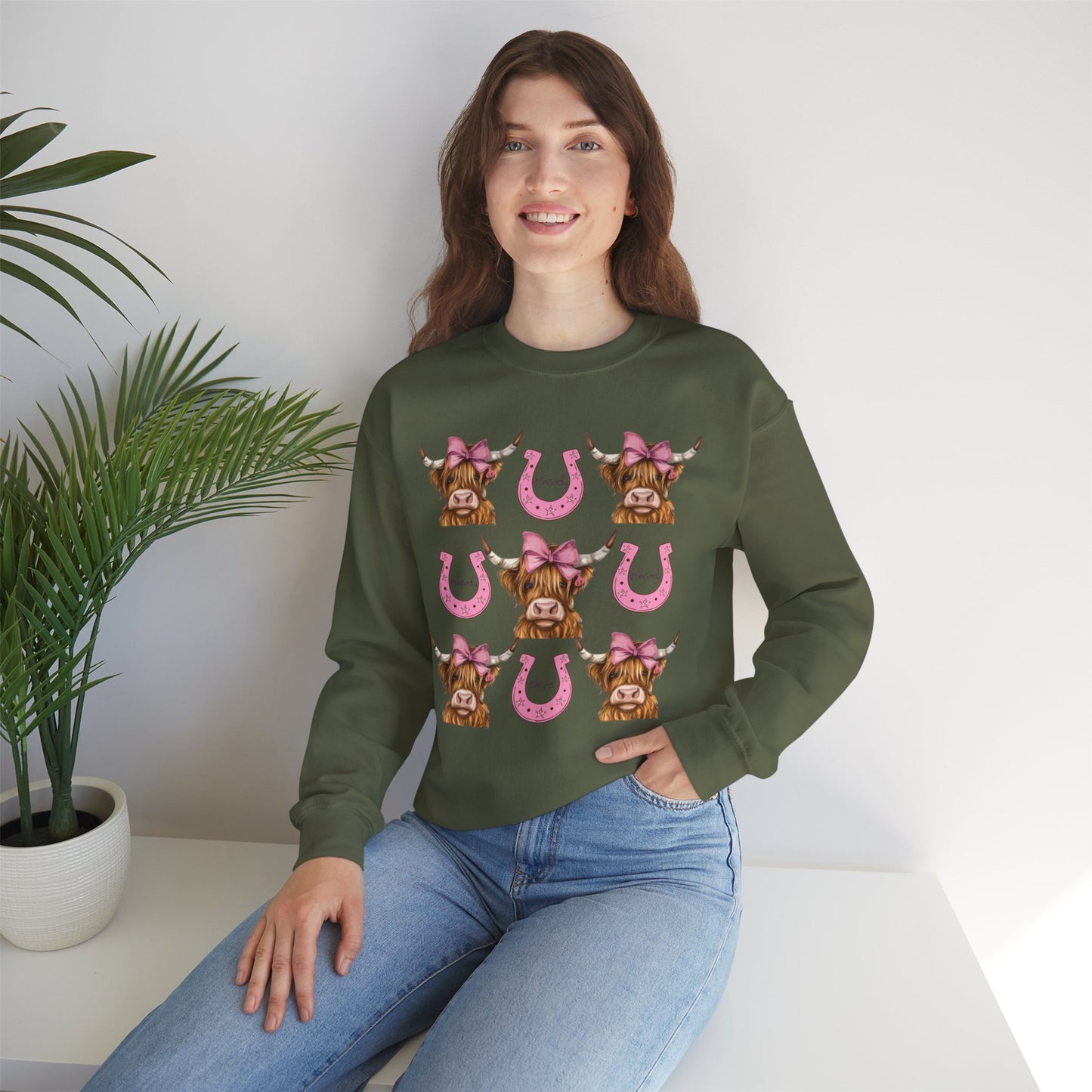 Highland Cow and Horseshoe Sweatshirt