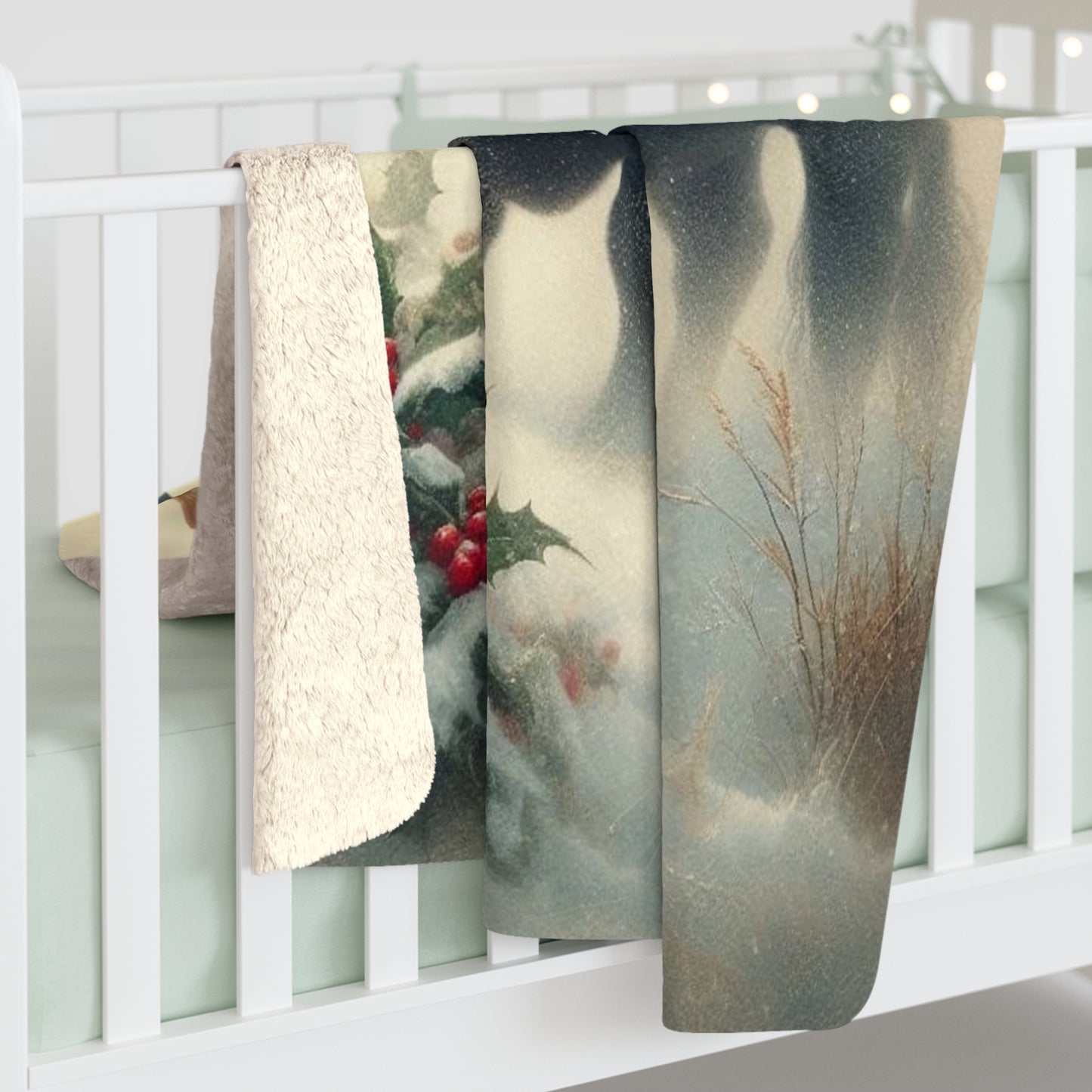 Christmas Bull Sherpa Fleece Blanket
