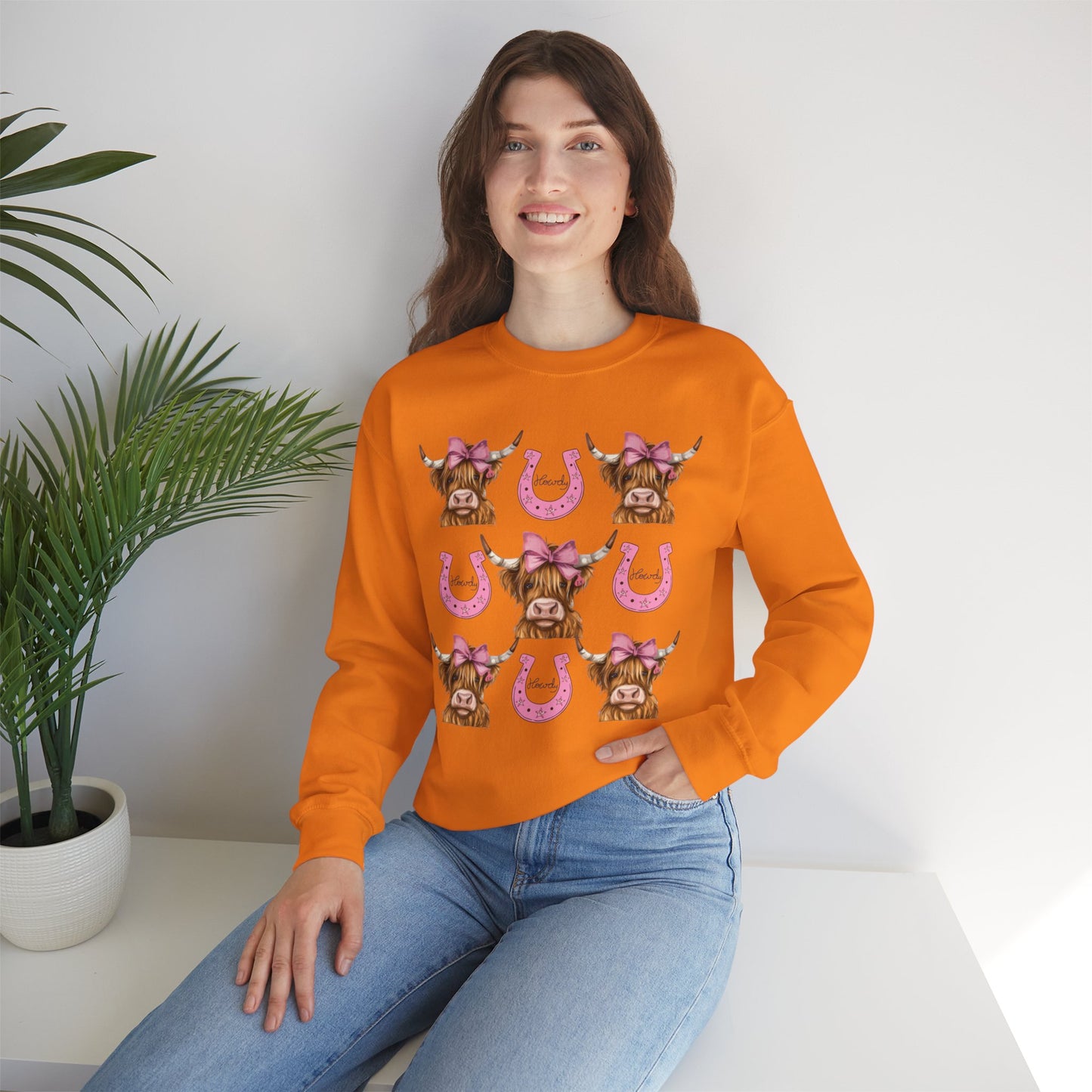 Highland Cow and Horseshoe Sweatshirt