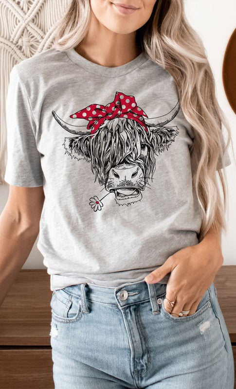 Highland Cow Red Bandana PLUS Graphic Tee