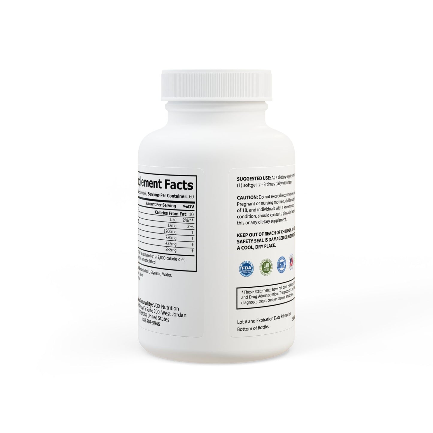 Omega 3 Fish Oil Supplement Smorgeous Beauty (60 Softgels)