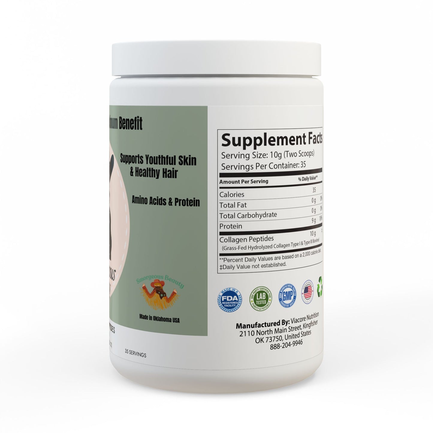 Collagen Peptides Type I & III Supplement Smorgeous Beauty (350g, 12.3oz)