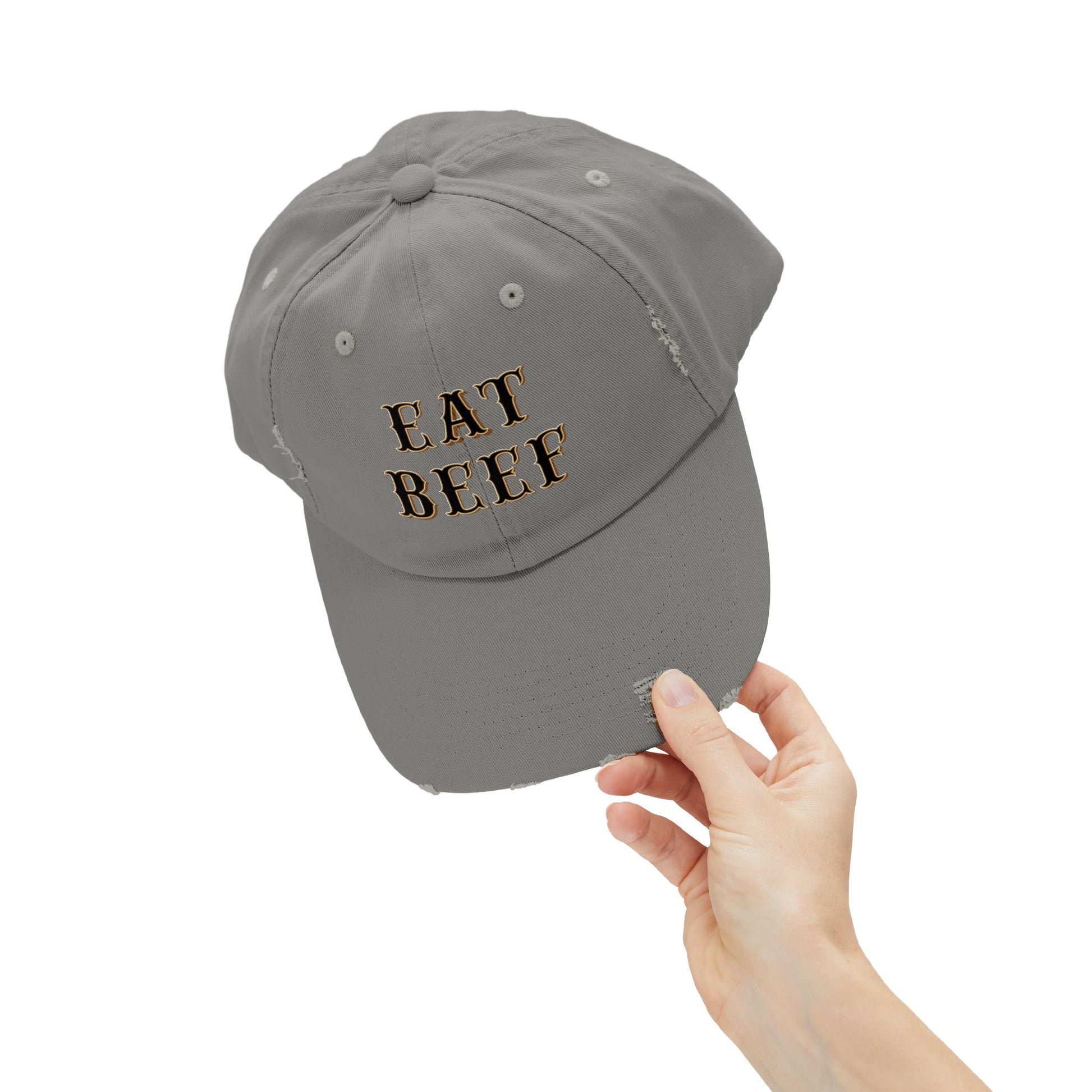 Eat Beef Unisex Distressed Cap - SmorgeousByGina